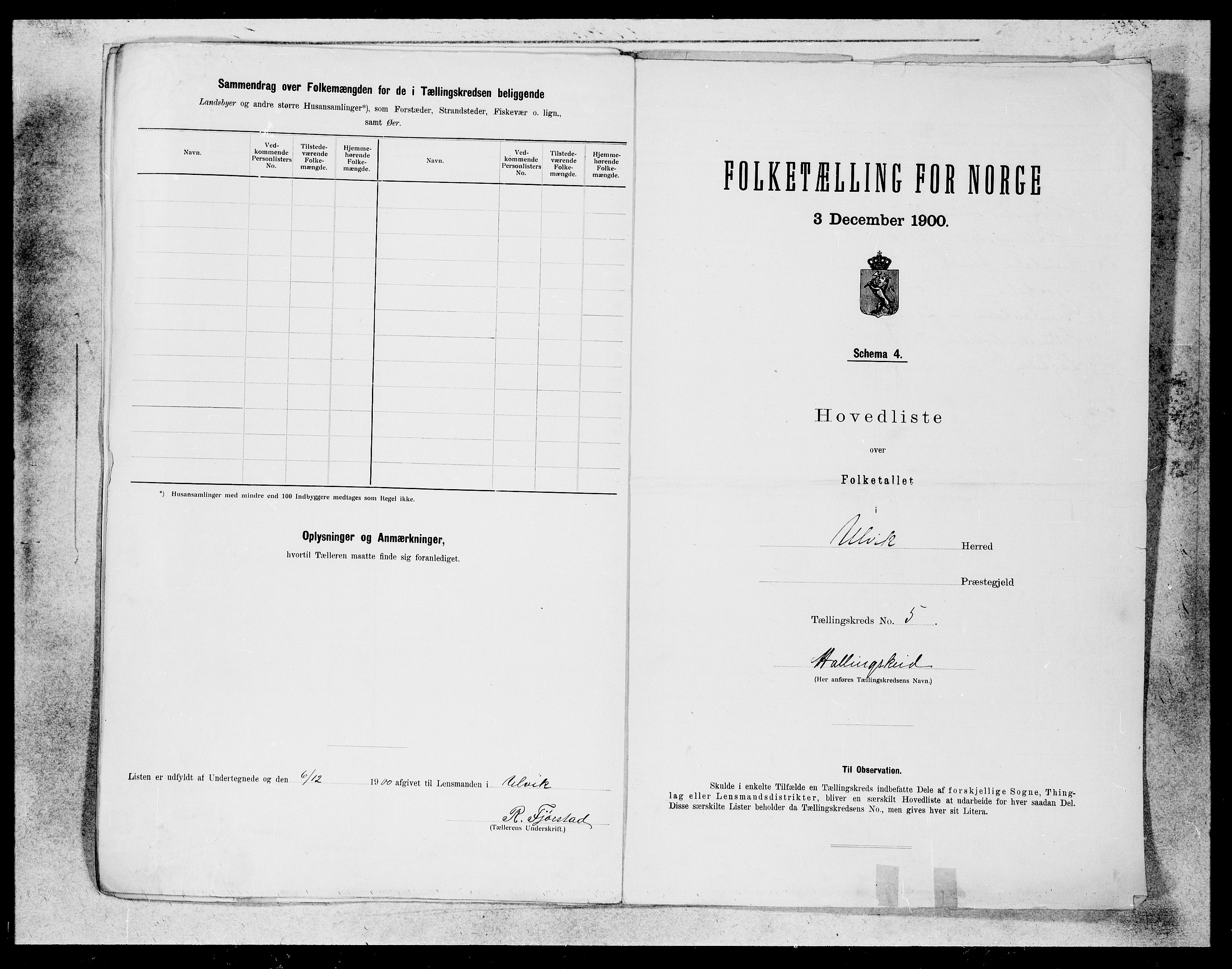 SAB, 1900 census for Ulvik, 1900, p. 11