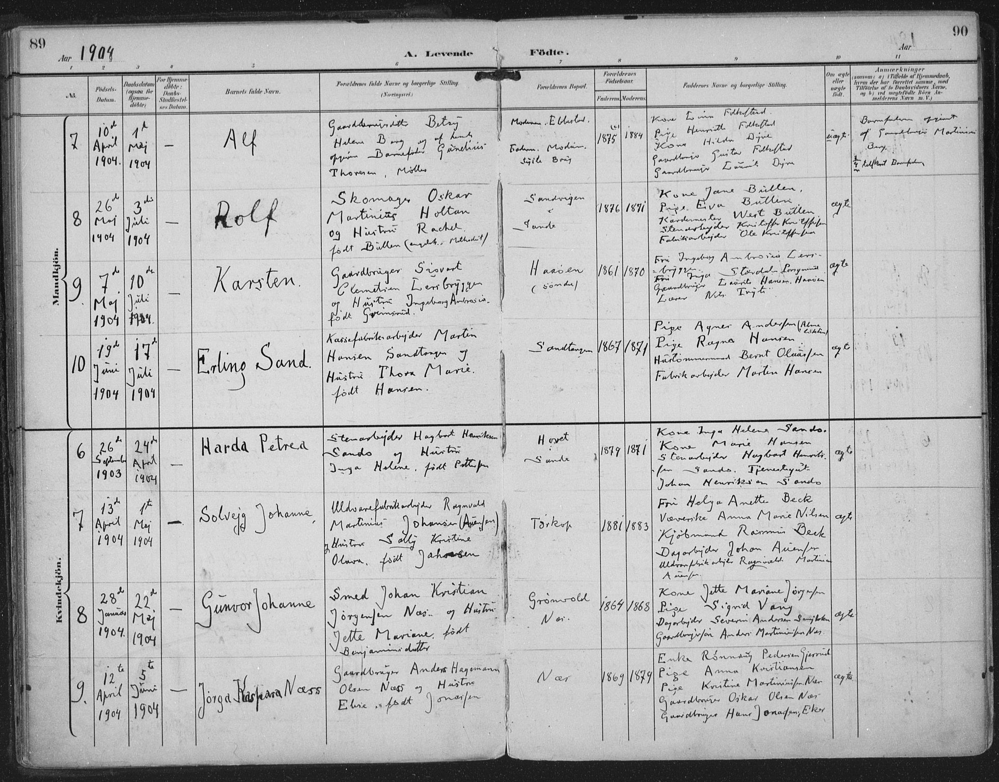 Strømm kirkebøker, AV/SAKO-A-322/F/Fa/L0005: Parish register (official) no. I 5, 1898-1919, p. 89-90