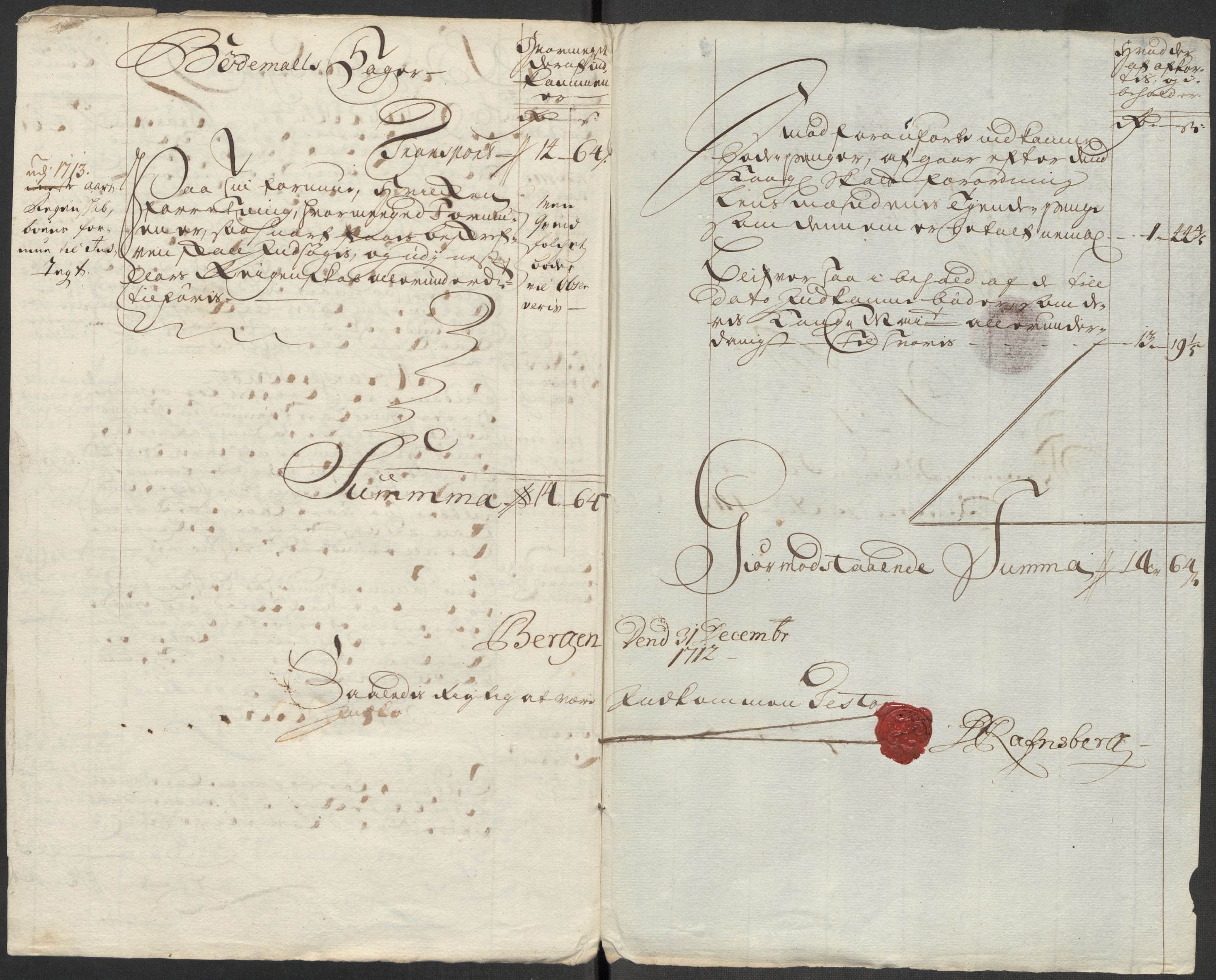 Rentekammeret inntil 1814, Reviderte regnskaper, Fogderegnskap, AV/RA-EA-4092/R51/L3194: Fogderegnskap Nordhordland og Voss, 1712, p. 146