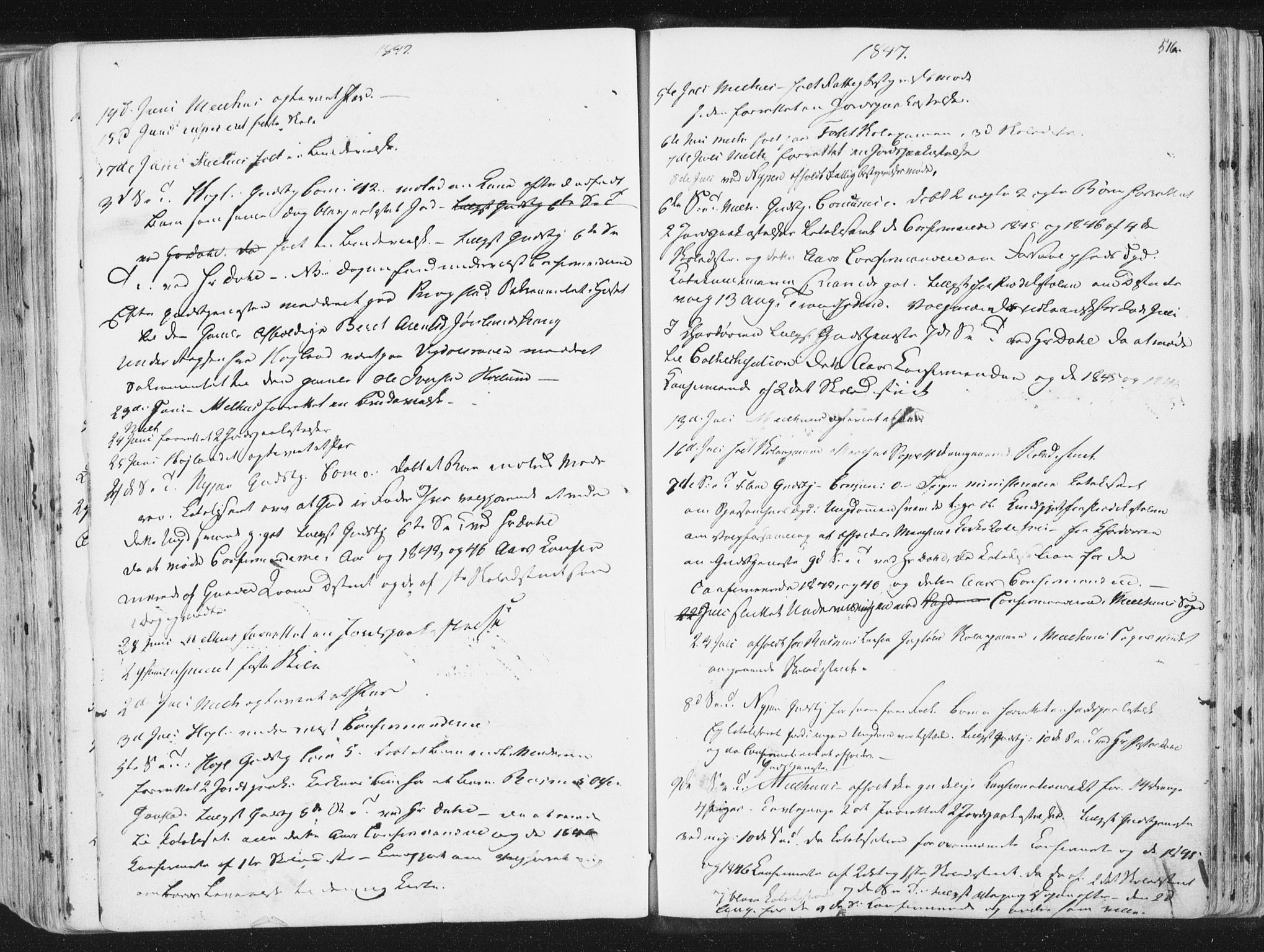 Ministerialprotokoller, klokkerbøker og fødselsregistre - Sør-Trøndelag, AV/SAT-A-1456/691/L1074: Parish register (official) no. 691A06, 1842-1852, p. 516
