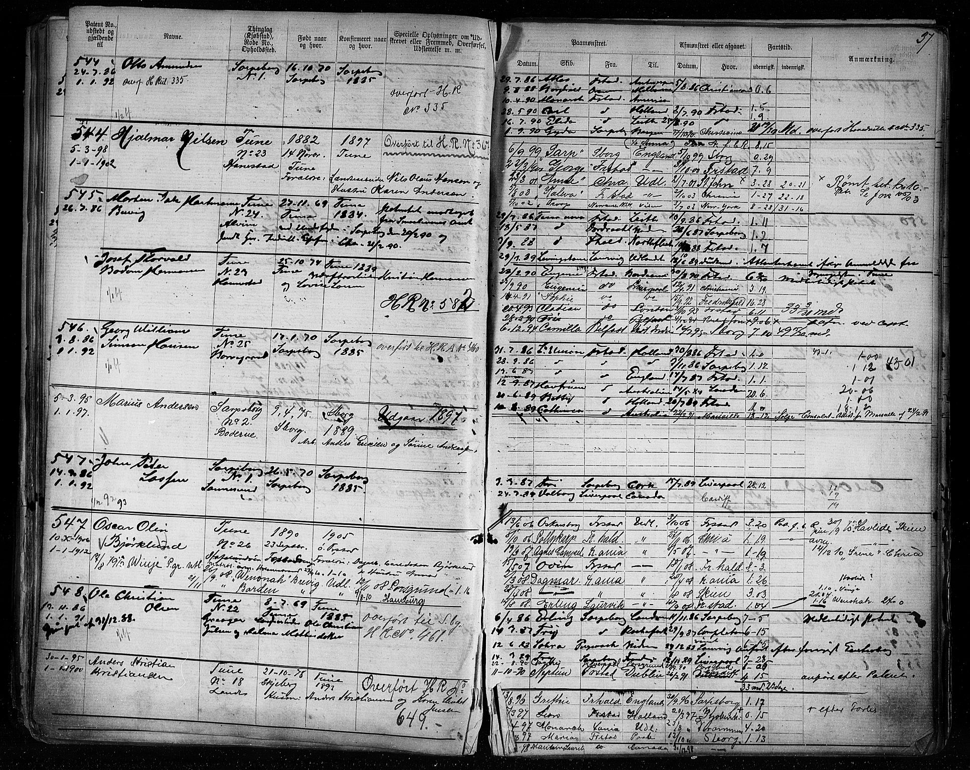 Sarpsborg mønstringskontor, AV/SAO-A-10569c/F/Fc/Fca/L0005: Annotasjonsrulle, 1881-1913, p. 41