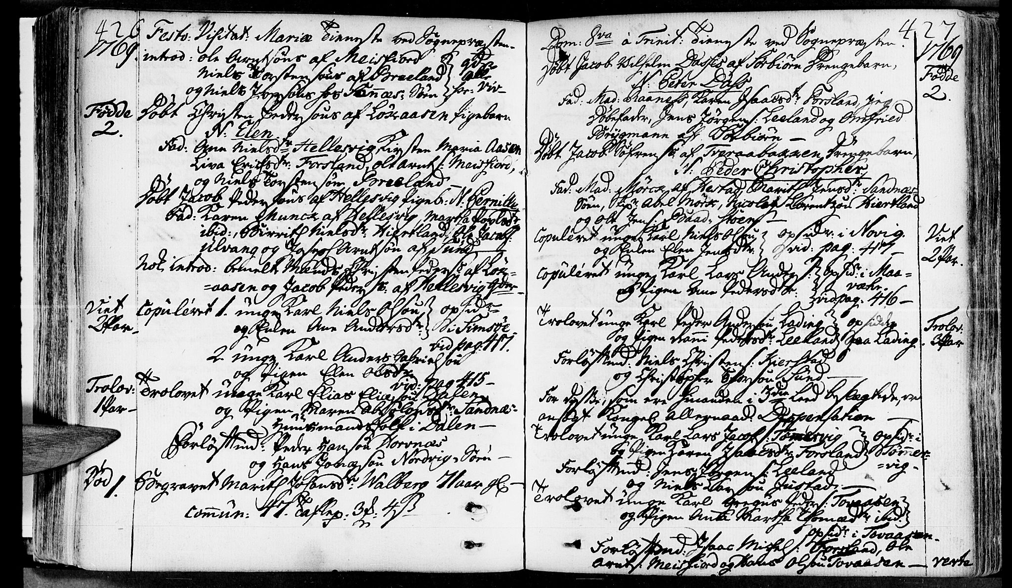 Ministerialprotokoller, klokkerbøker og fødselsregistre - Nordland, SAT/A-1459/830/L0437: Parish register (official) no. 830A05 /2, 1768-1776, p. 426-427