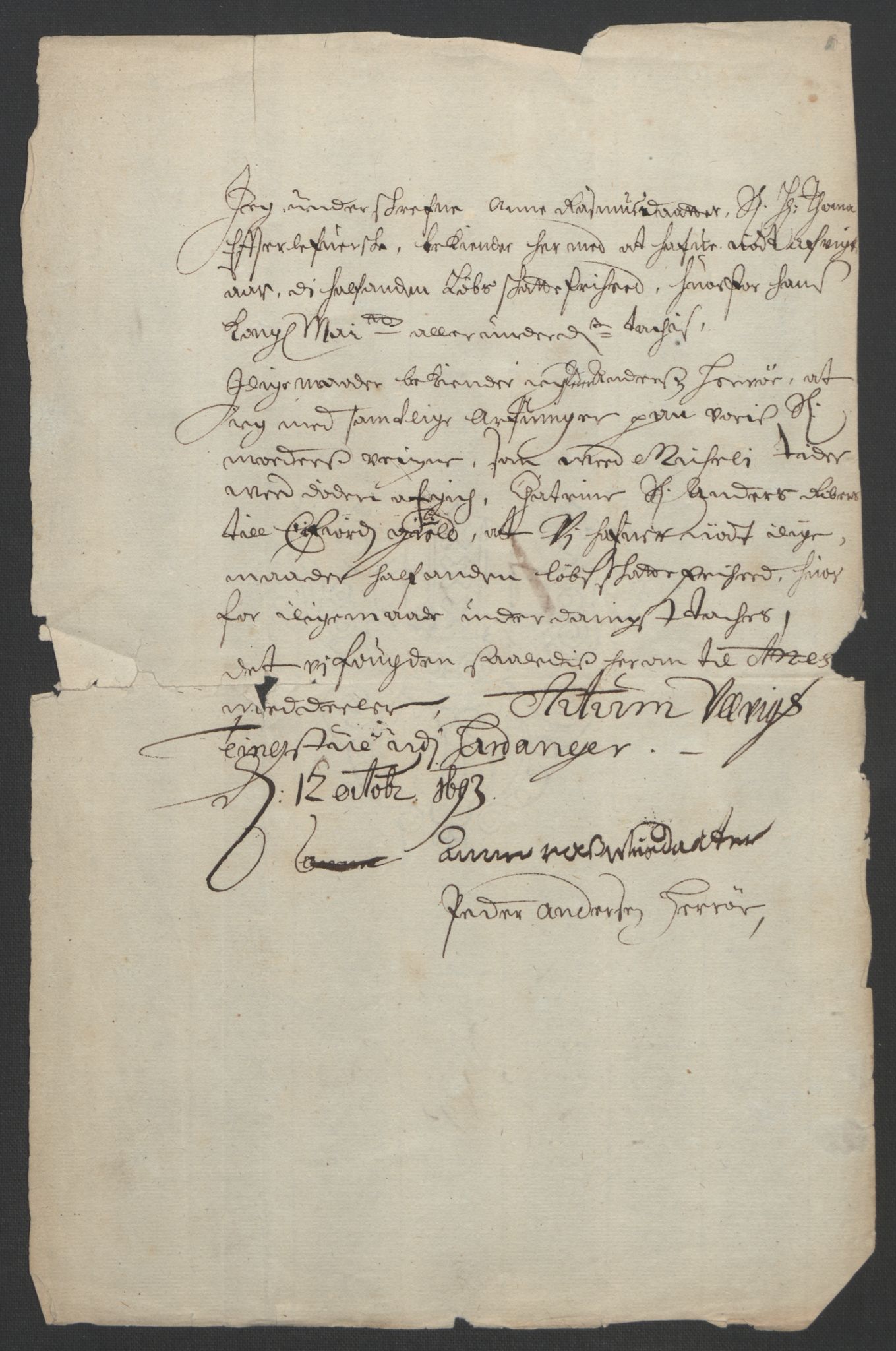 Rentekammeret inntil 1814, Reviderte regnskaper, Fogderegnskap, RA/EA-4092/R48/L2974: Fogderegnskap Sunnhordland og Hardanger, 1693, p. 262