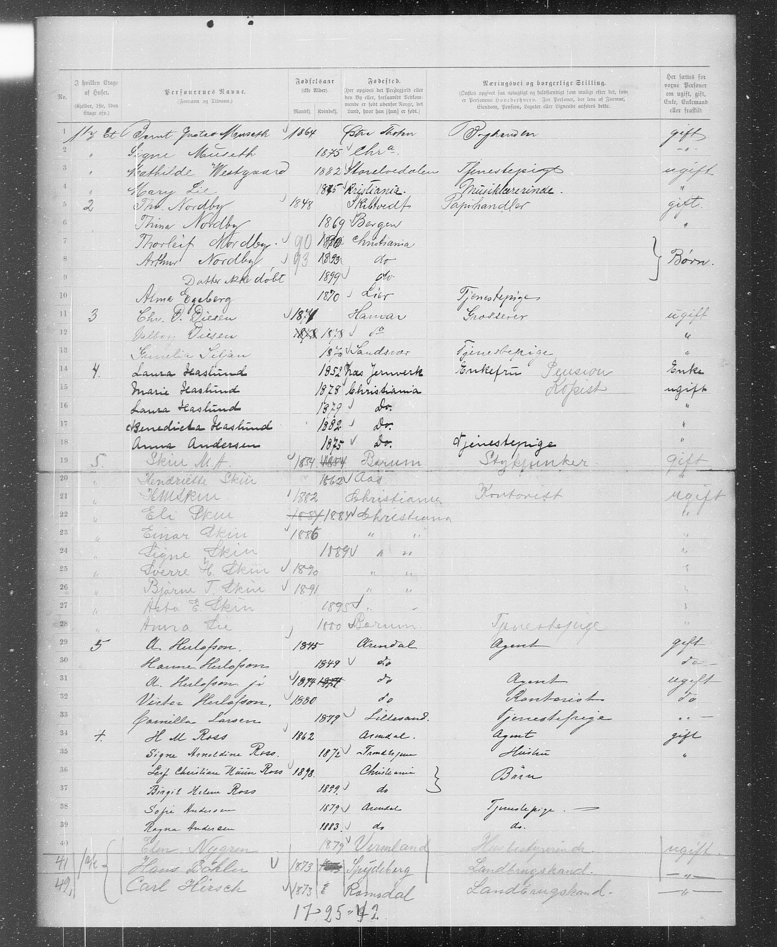 OBA, Municipal Census 1899 for Kristiania, 1899, p. 1574