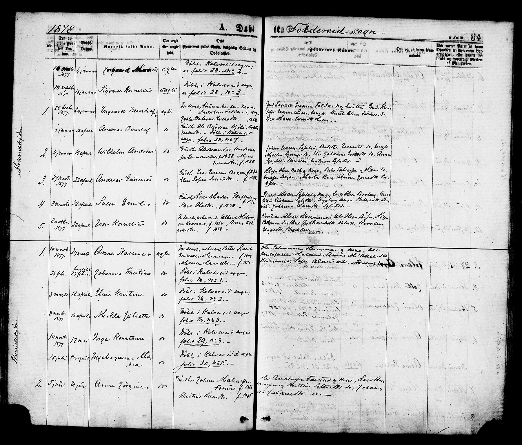 Ministerialprotokoller, klokkerbøker og fødselsregistre - Nord-Trøndelag, SAT/A-1458/780/L0642: Parish register (official) no. 780A07 /2, 1878-1885, p. 84