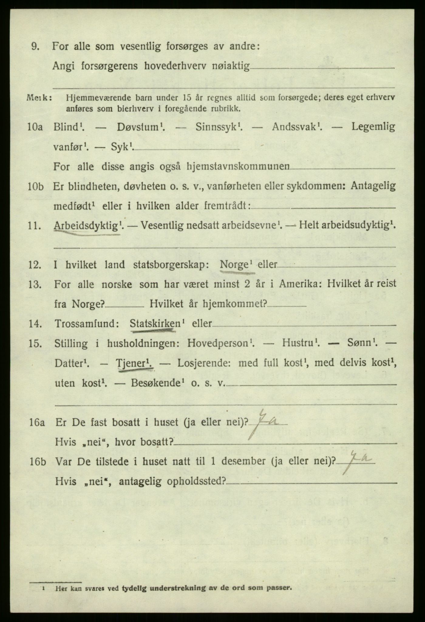 SAB, 1920 census for Jølster, 1920, p. 2955