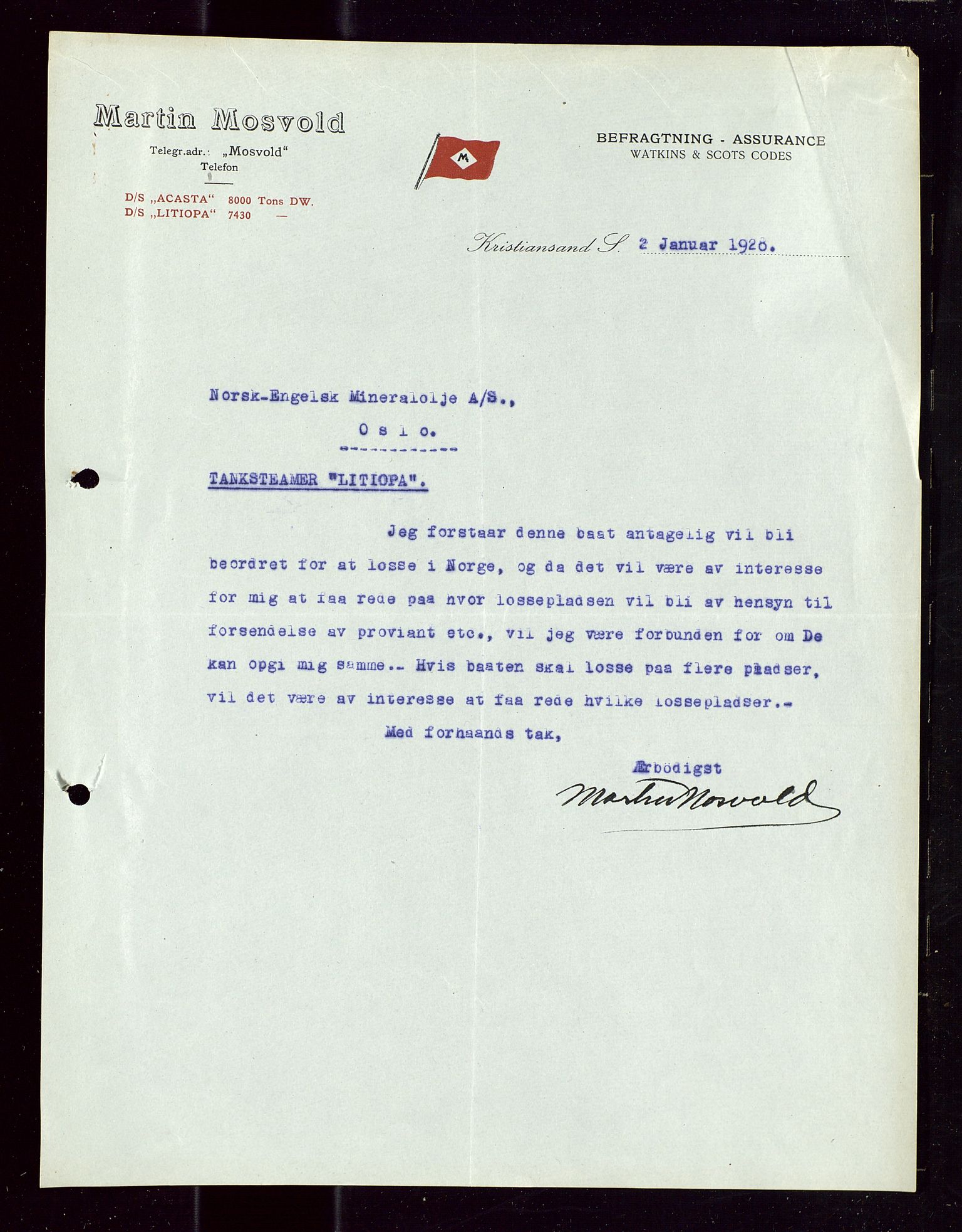 Pa 1521 - A/S Norske Shell, SAST/A-101915/E/Ea/Eaa/L0018: Sjefskorrespondanse, 1929, p. 262