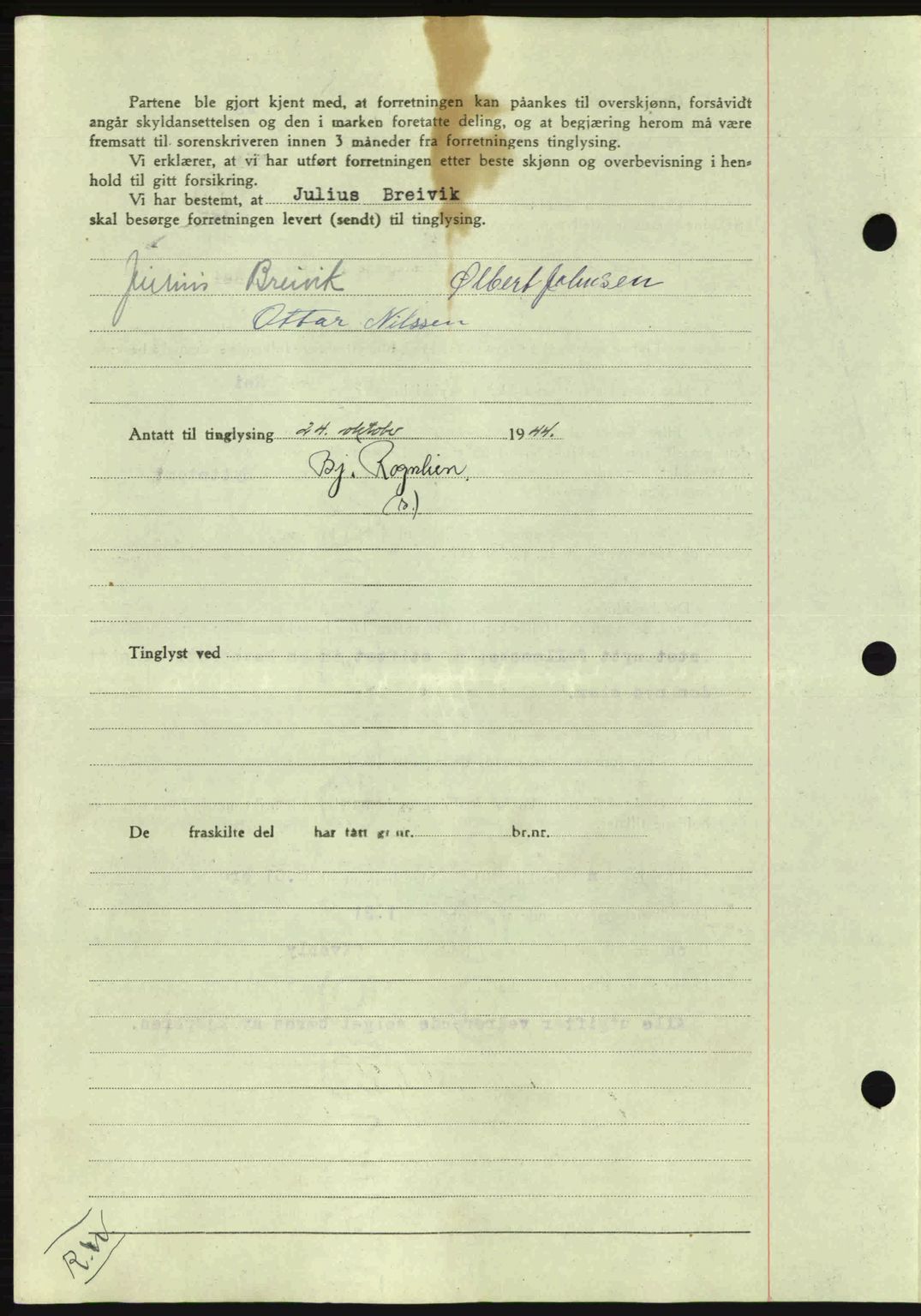 Salten sorenskriveri, AV/SAT-A-4578/1/2/2C: Mortgage book no. A14-15, 1943-1945, Diary no: : 2334/1944