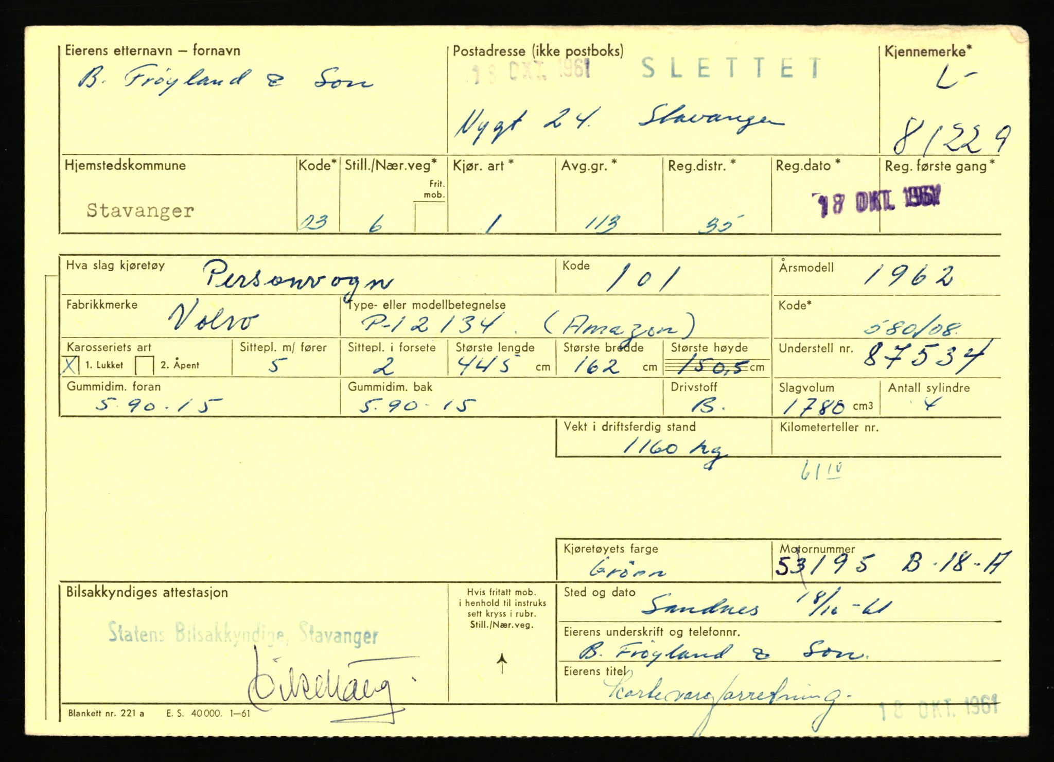 Stavanger trafikkstasjon, AV/SAST-A-101942/0/F/L0071: L-80500 - L-82199, 1930-1971, p. 1305