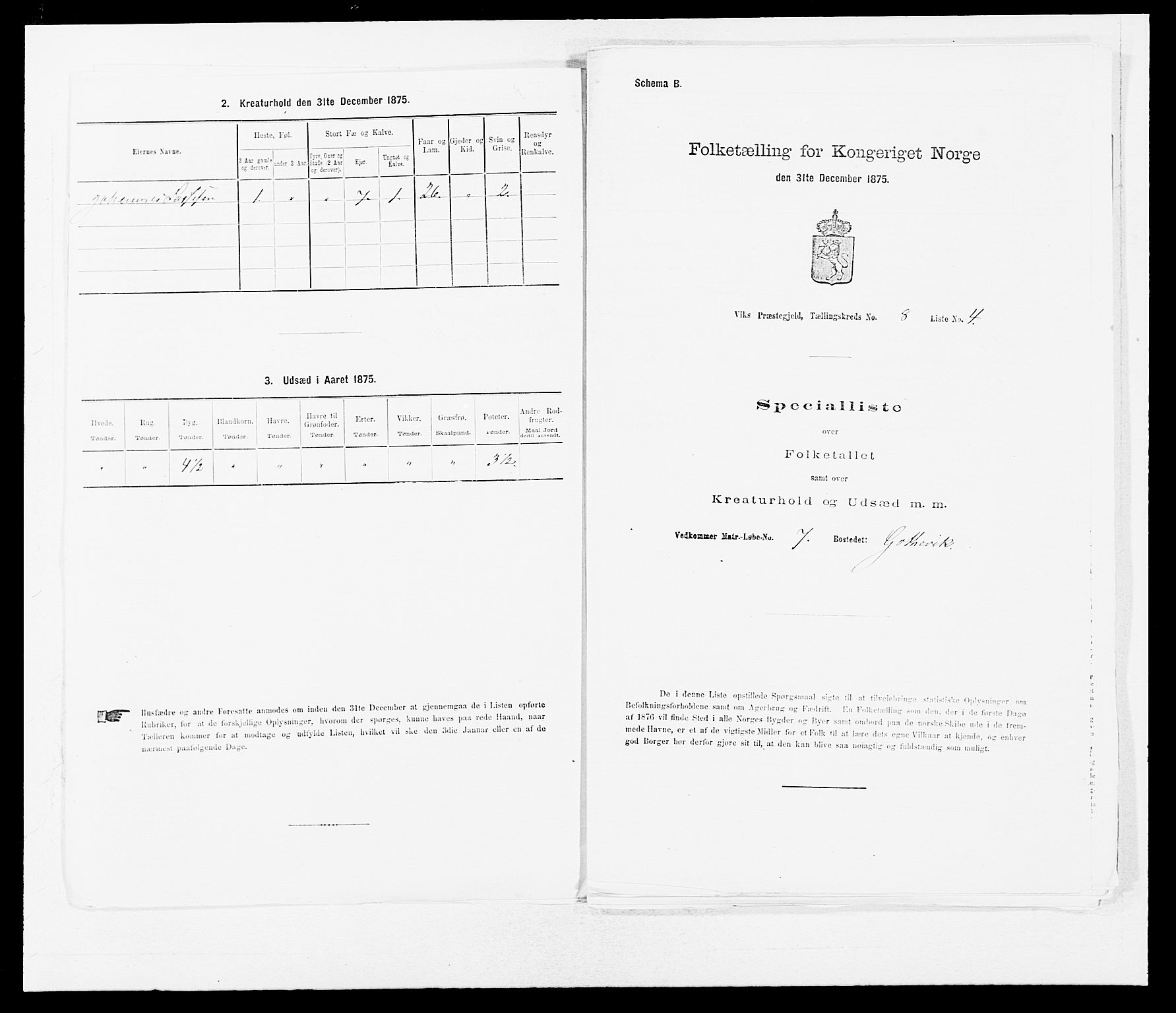 SAB, 1875 census for 1417P Vik, 1875, p. 933