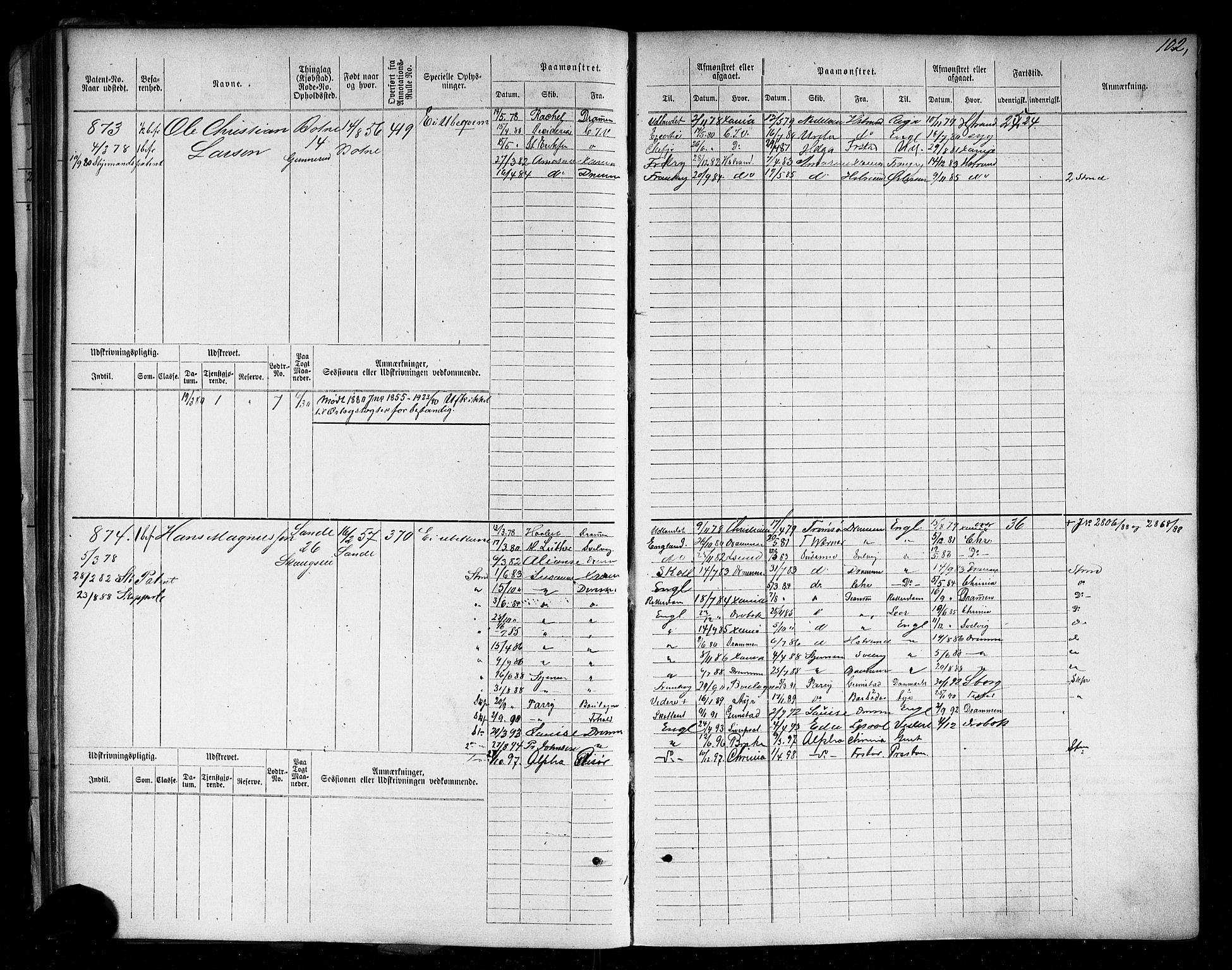 Holmestrand innrulleringskontor, AV/SAKO-A-1151/F/Fc/L0004: Hovedrulle, 1872-1913, p. 140