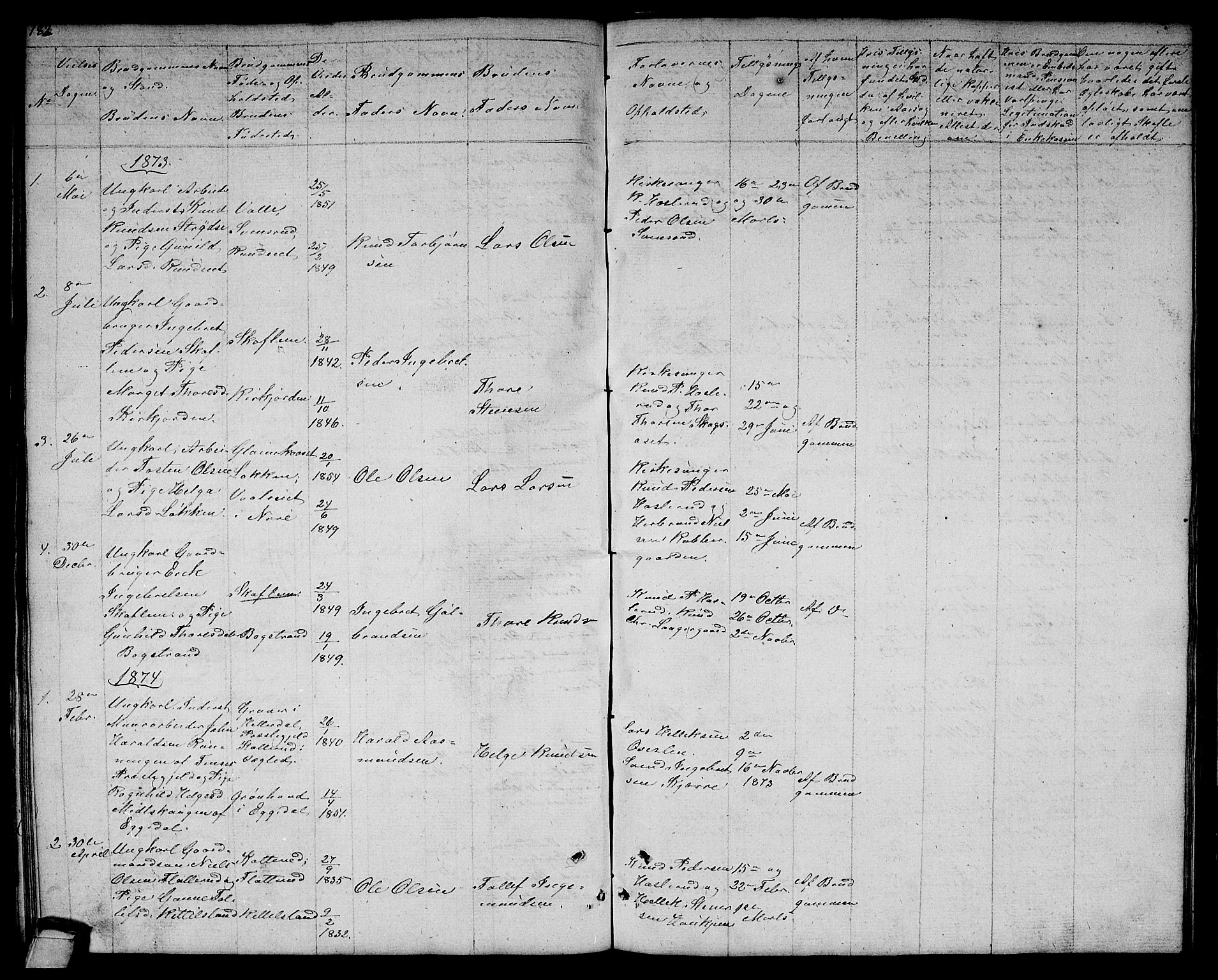 Rollag kirkebøker, SAKO/A-240/G/Gb/L0001: Parish register (copy) no. II 1, 1836-1877, p. 182