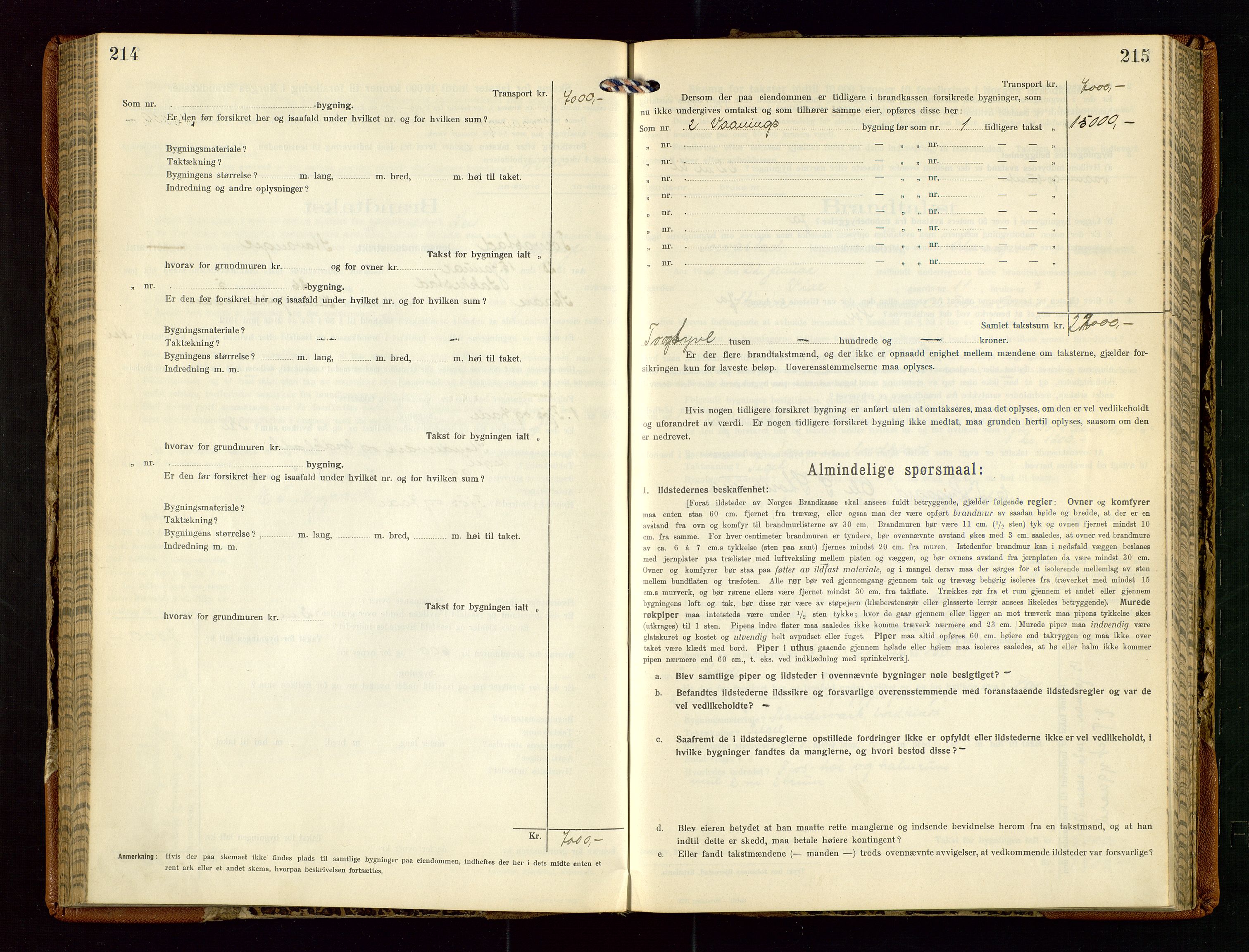 Torvestad lensmannskontor, AV/SAST-A-100307/1/Gob/L0005: "Brandtaxationsprotokol for Torvestad Lensmannsdistrikt", 1915-1928, p. 214-215