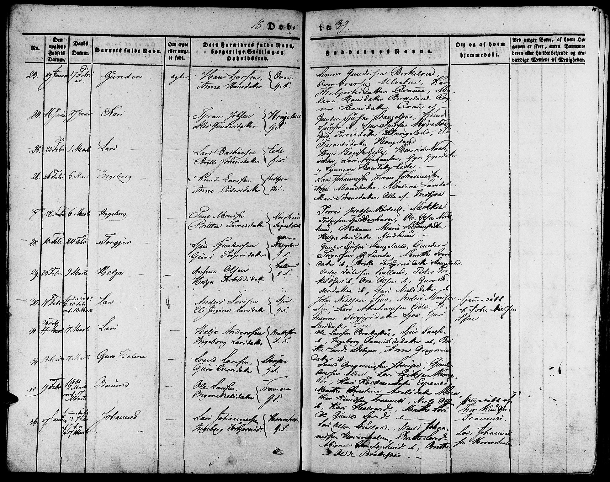 Fjelberg sokneprestembete, AV/SAB-A-75201/H/Haa: Parish register (official) no. A 6, 1835-1851, p. 40