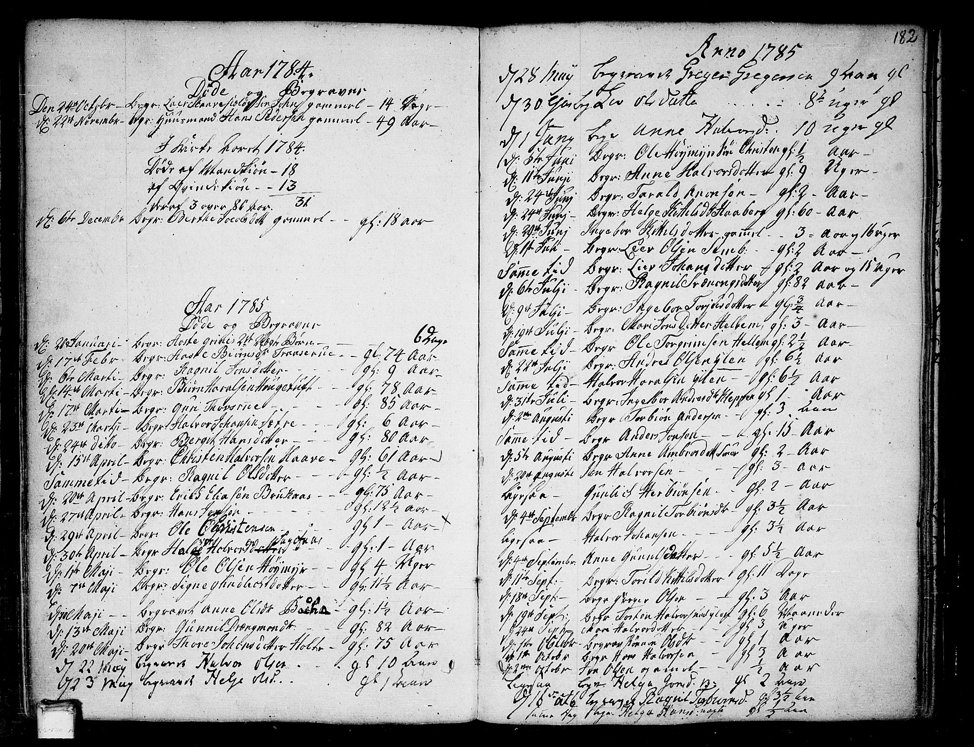 Heddal kirkebøker, AV/SAKO-A-268/F/Fa/L0004: Parish register (official) no. I 4, 1784-1814, p. 182