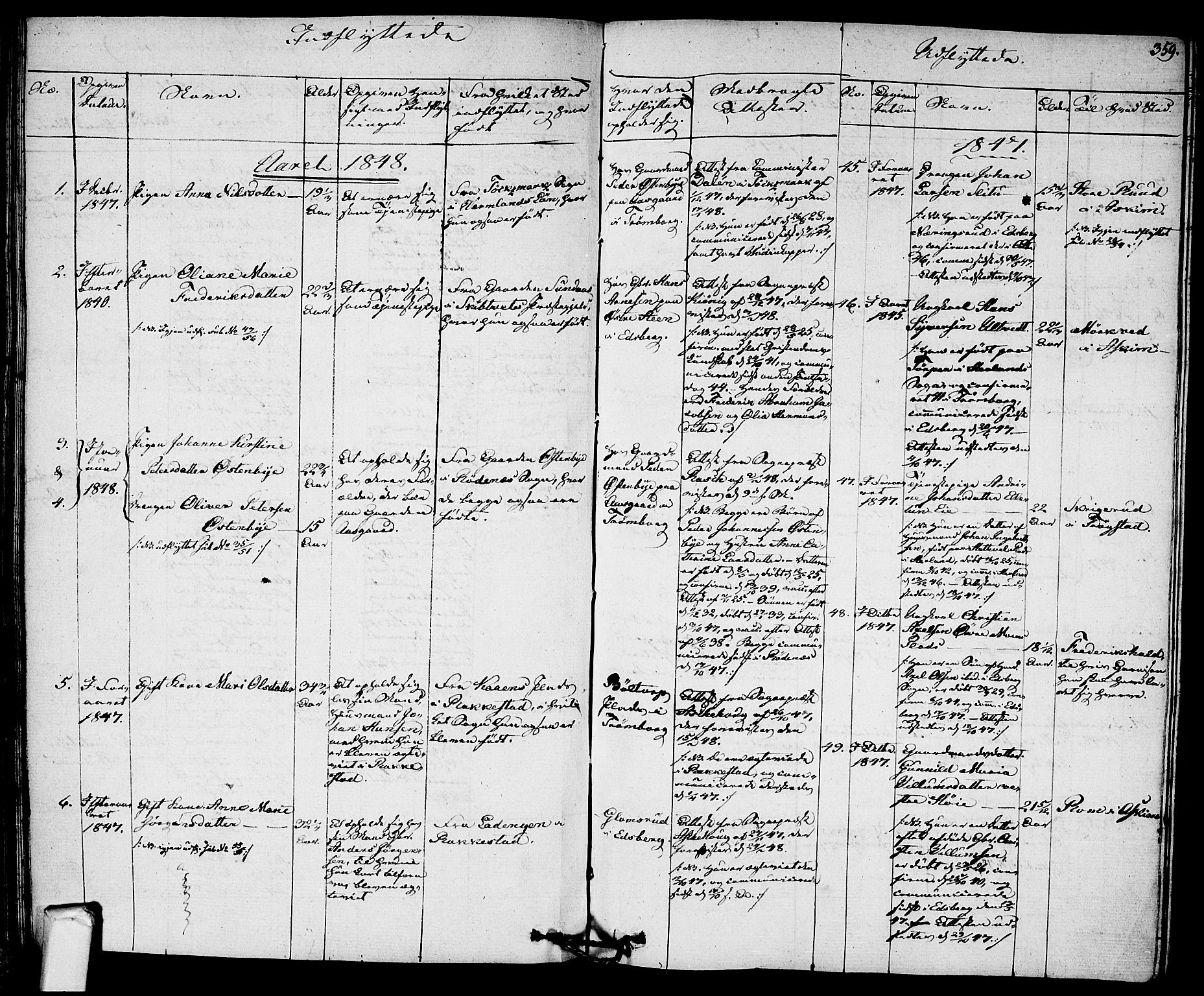 Eidsberg prestekontor Kirkebøker, SAO/A-10905/F/Fa/L0008: Parish register (official) no. I 8, 1832-1848, p. 359