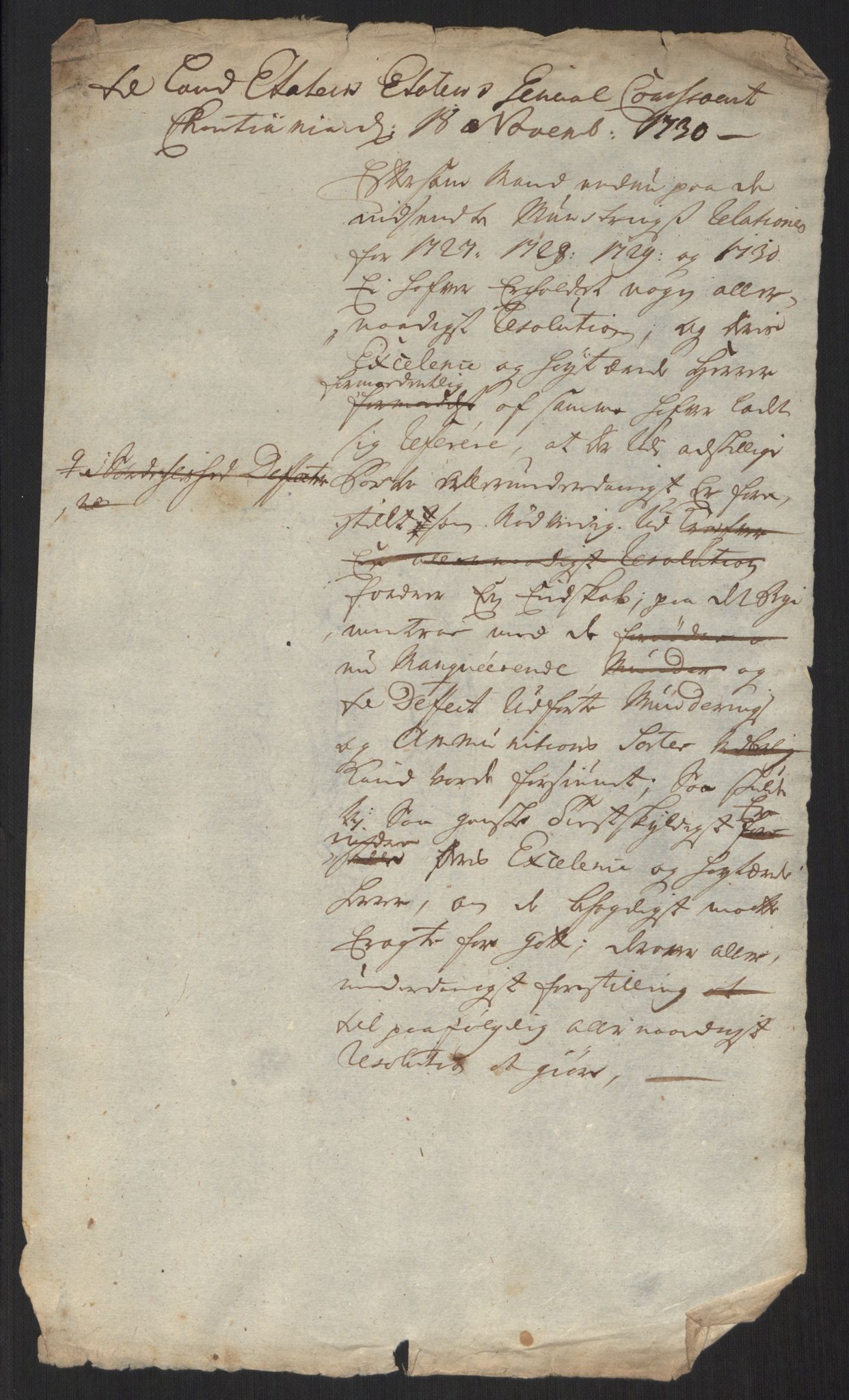 Kommanderende general (KG I) med Det norske krigsdirektorium, AV/RA-EA-5419/B/L0013: Kommanderende generals konsepter, 1730-1733, p. 319