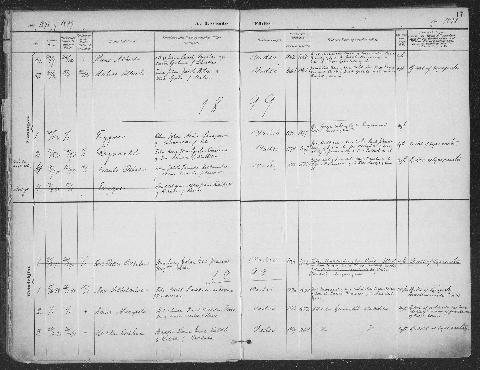 Vadsø sokneprestkontor, SATØ/S-1325/H/Ha/L0007kirke: Parish register (official) no. 7, 1896-1916, p. 17
