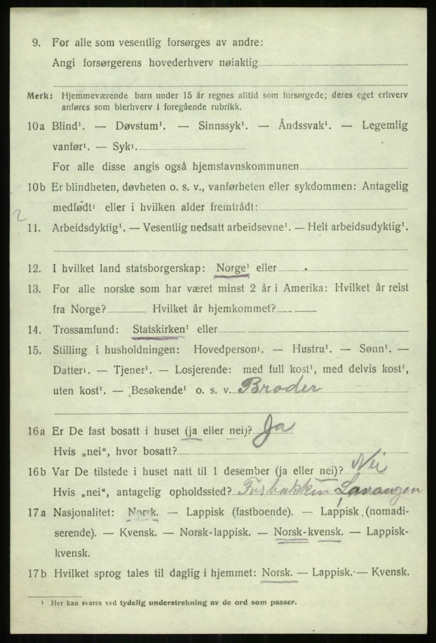 SATØ, 1920 census for Bardu, 1920, p. 4106