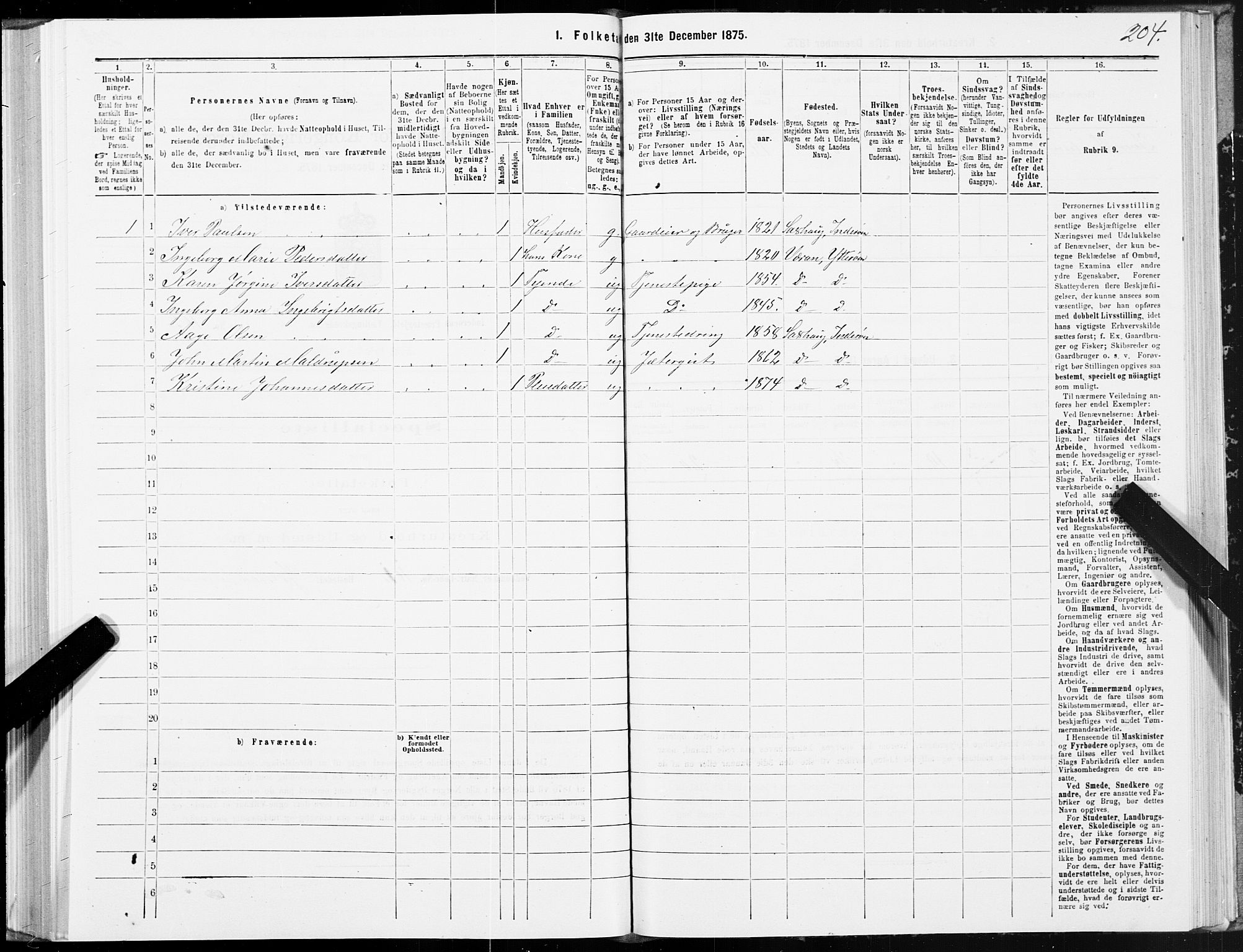 SAT, 1875 census for 1729P Inderøy, 1875, p. 2204