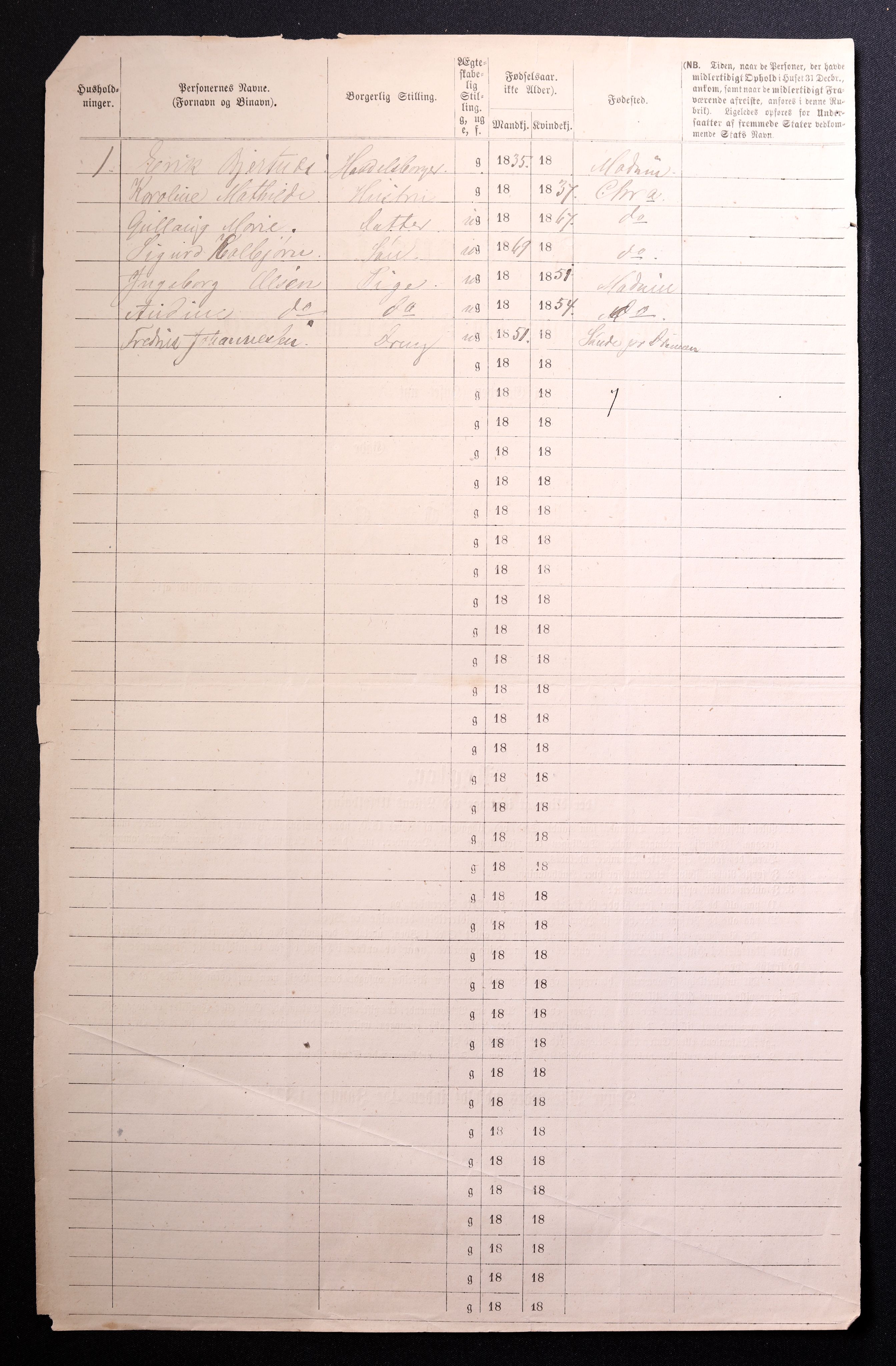 RA, 1870 census for 0301 Kristiania, 1870, p. 1284