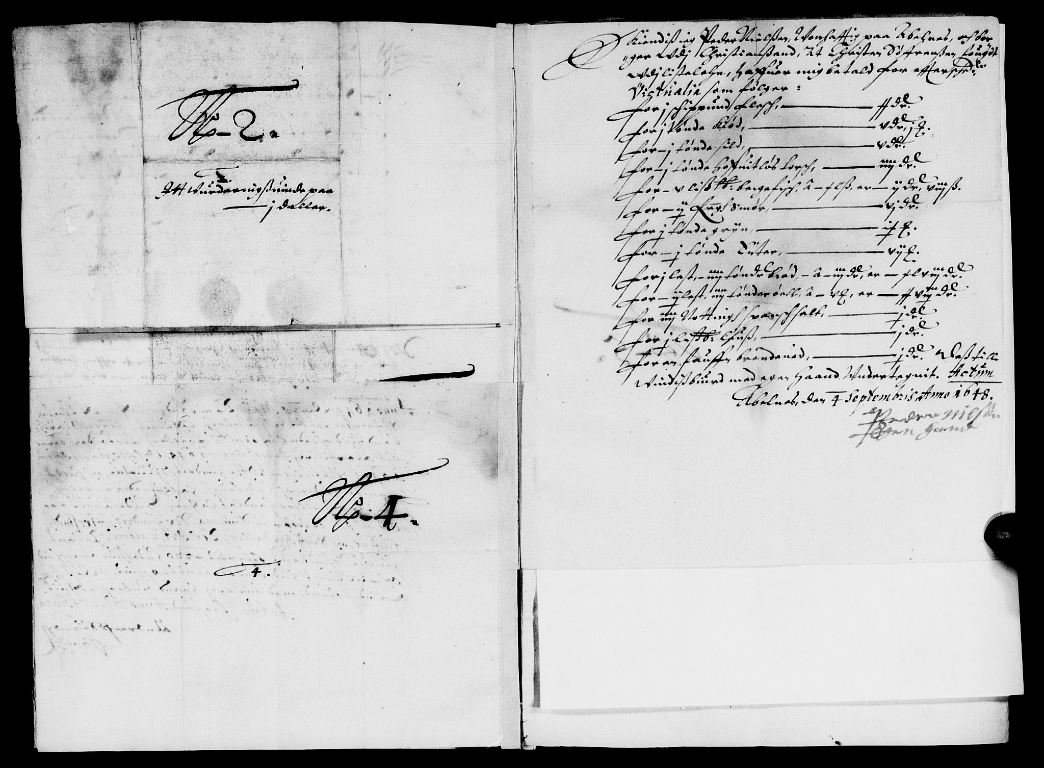 Rentekammeret inntil 1814, Reviderte regnskaper, Lensregnskaper, AV/RA-EA-5023/R/Rb/Rbr/L0017: Lista len, 1646-1649