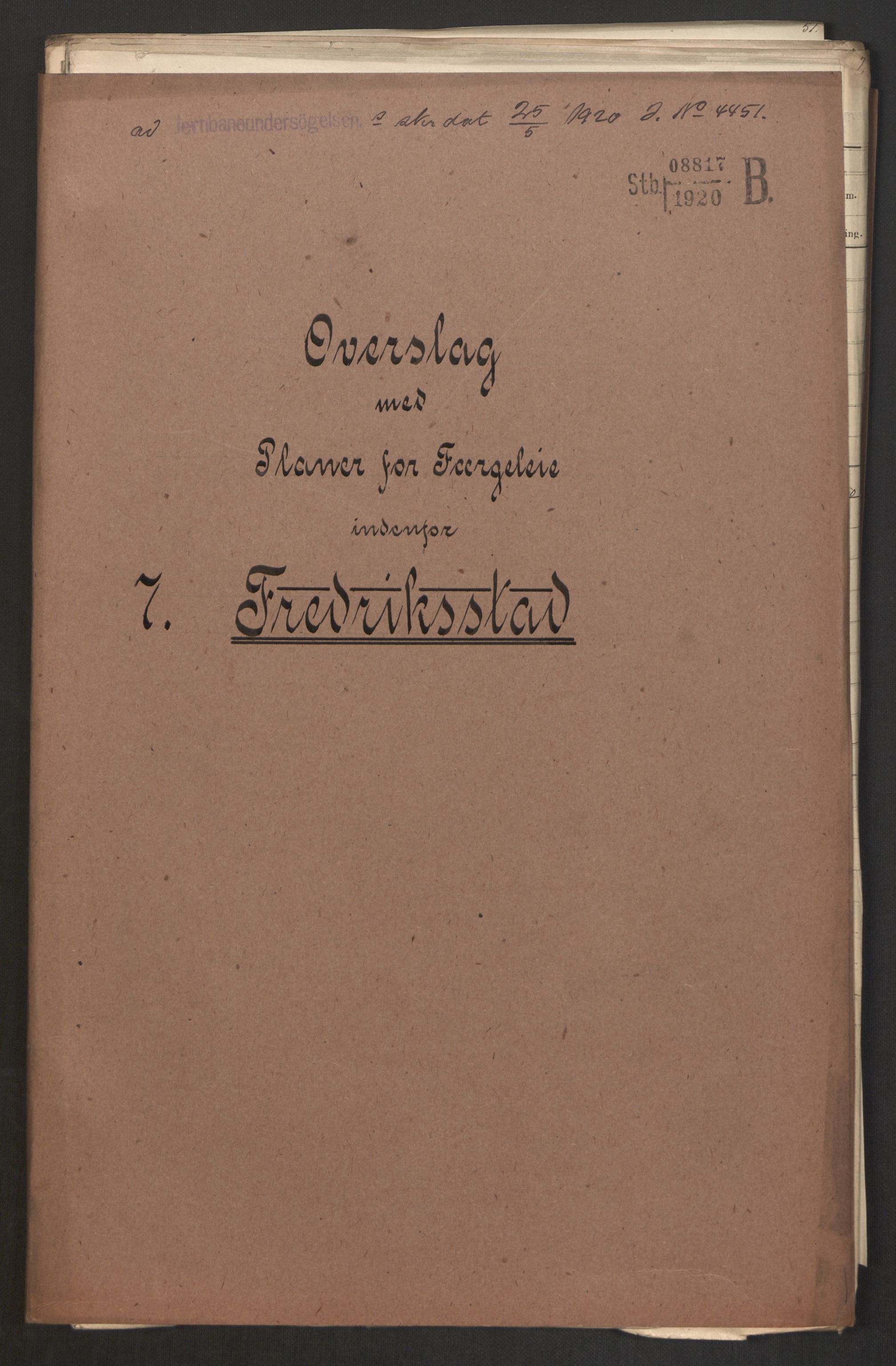 Norges Statsbaner, Baneavdelingen B, RA/S-1619/1/F/Fa/L0042: NORGE-JYLLAND, 1920, p. 298