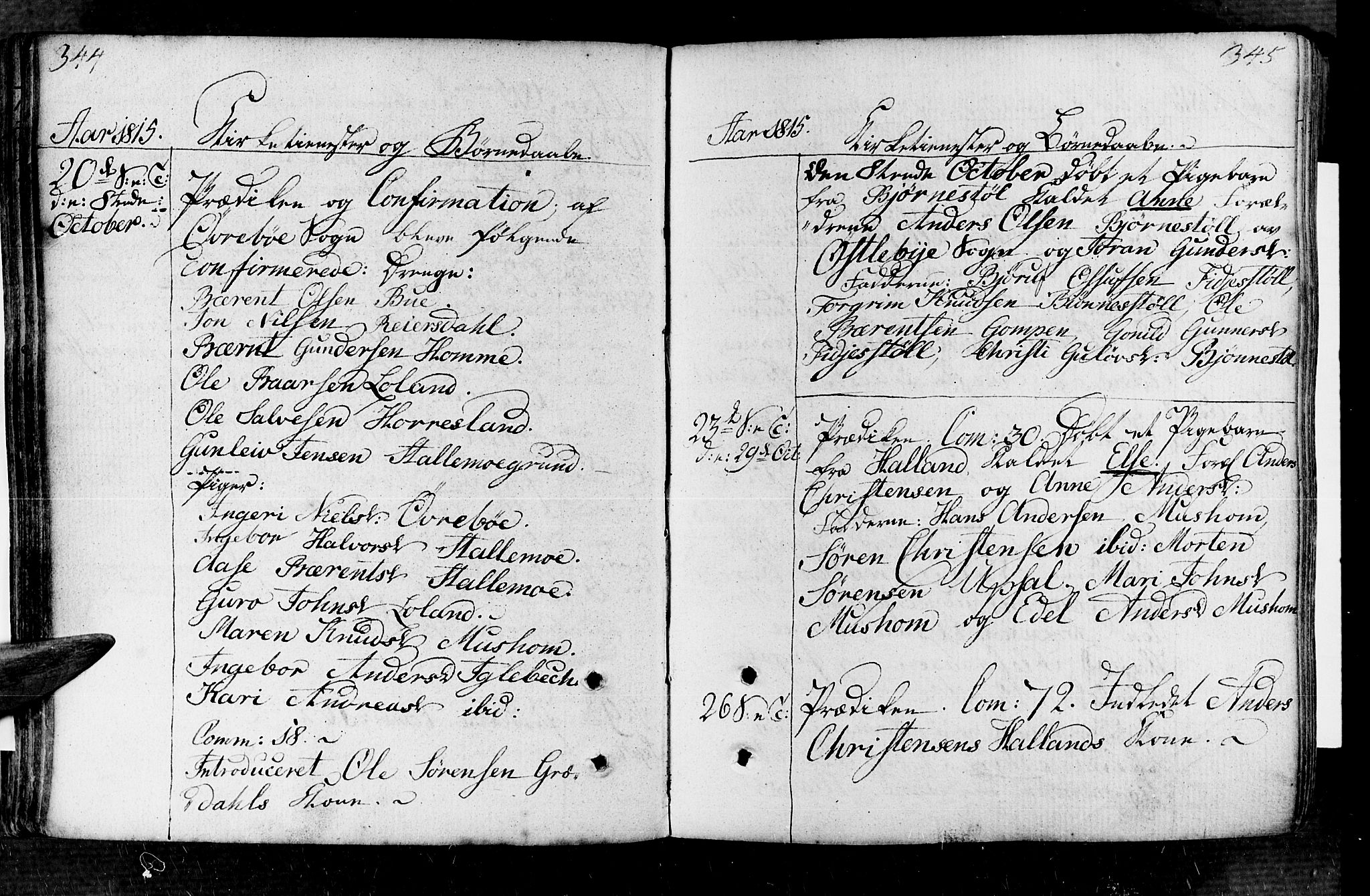 Vennesla sokneprestkontor, AV/SAK-1111-0045/Fa/Fac/L0002: Parish register (official) no. A 2, 1785-1834, p. 344-345