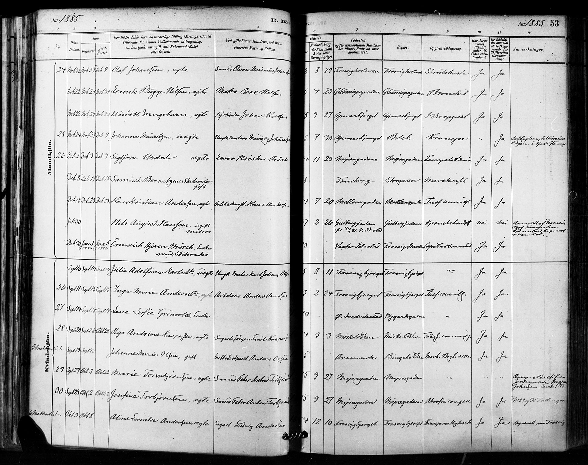 Fredrikstad domkirkes prestekontor Kirkebøker, AV/SAO-A-10906/F/Fa/L0003: Parish register (official) no. 3, 1878-1904, p. 53