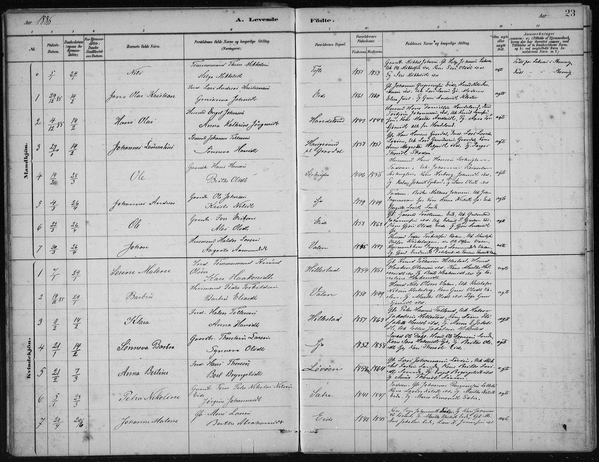Fjelberg sokneprestembete, SAB/A-75201/H/Haa: Parish register (official) no. C  1, 1879-1918, p. 23