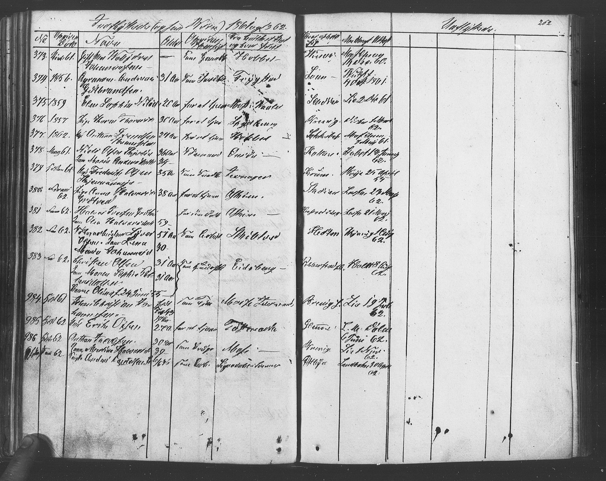 Vestby prestekontor Kirkebøker, SAO/A-10893/F/Fa/L0007: Parish register (official) no. I 7, 1850-1862, p. 262
