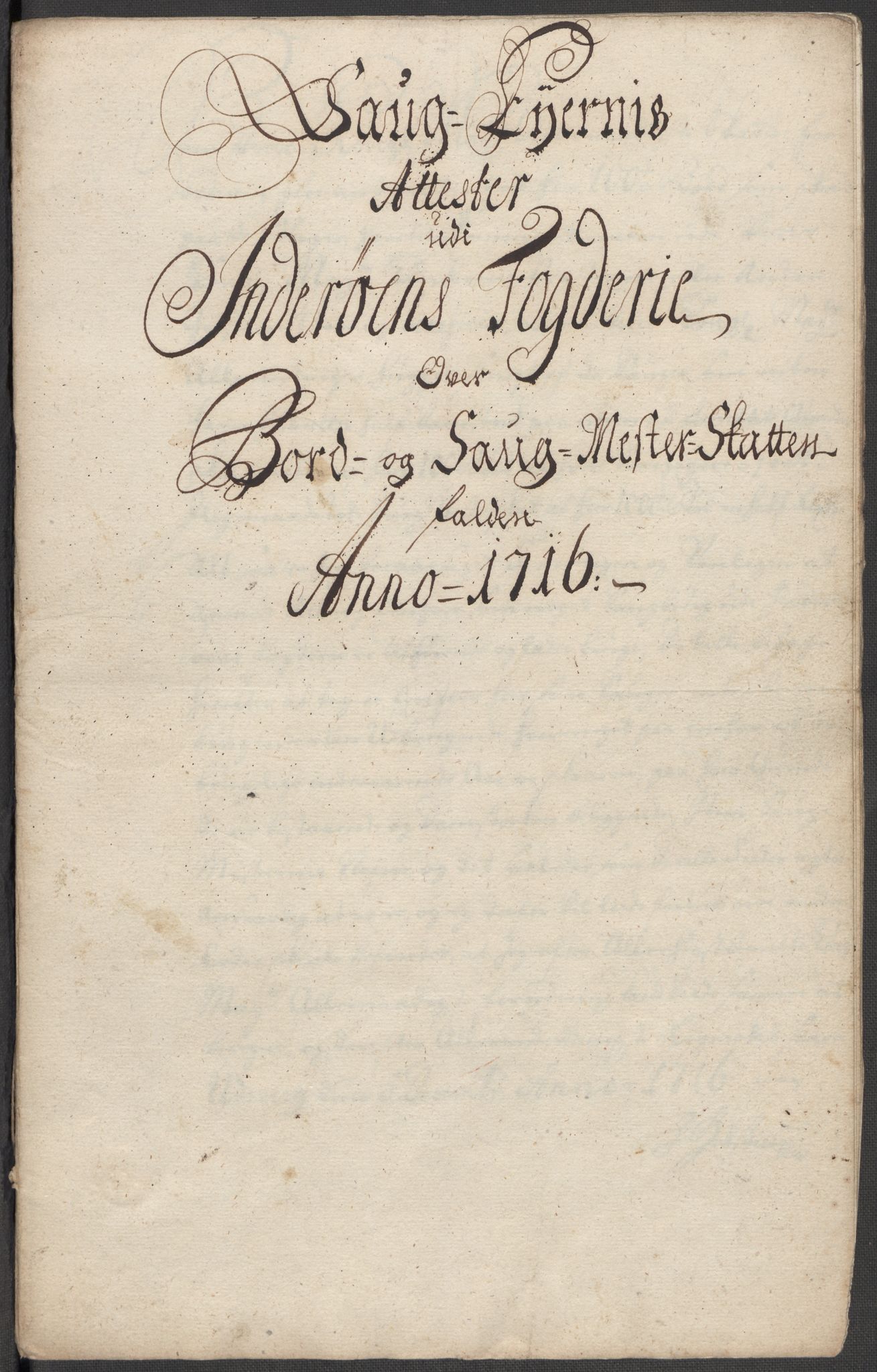 Rentekammeret inntil 1814, Reviderte regnskaper, Fogderegnskap, RA/EA-4092/R63/L4324: Fogderegnskap Inderøy, 1716, p. 136