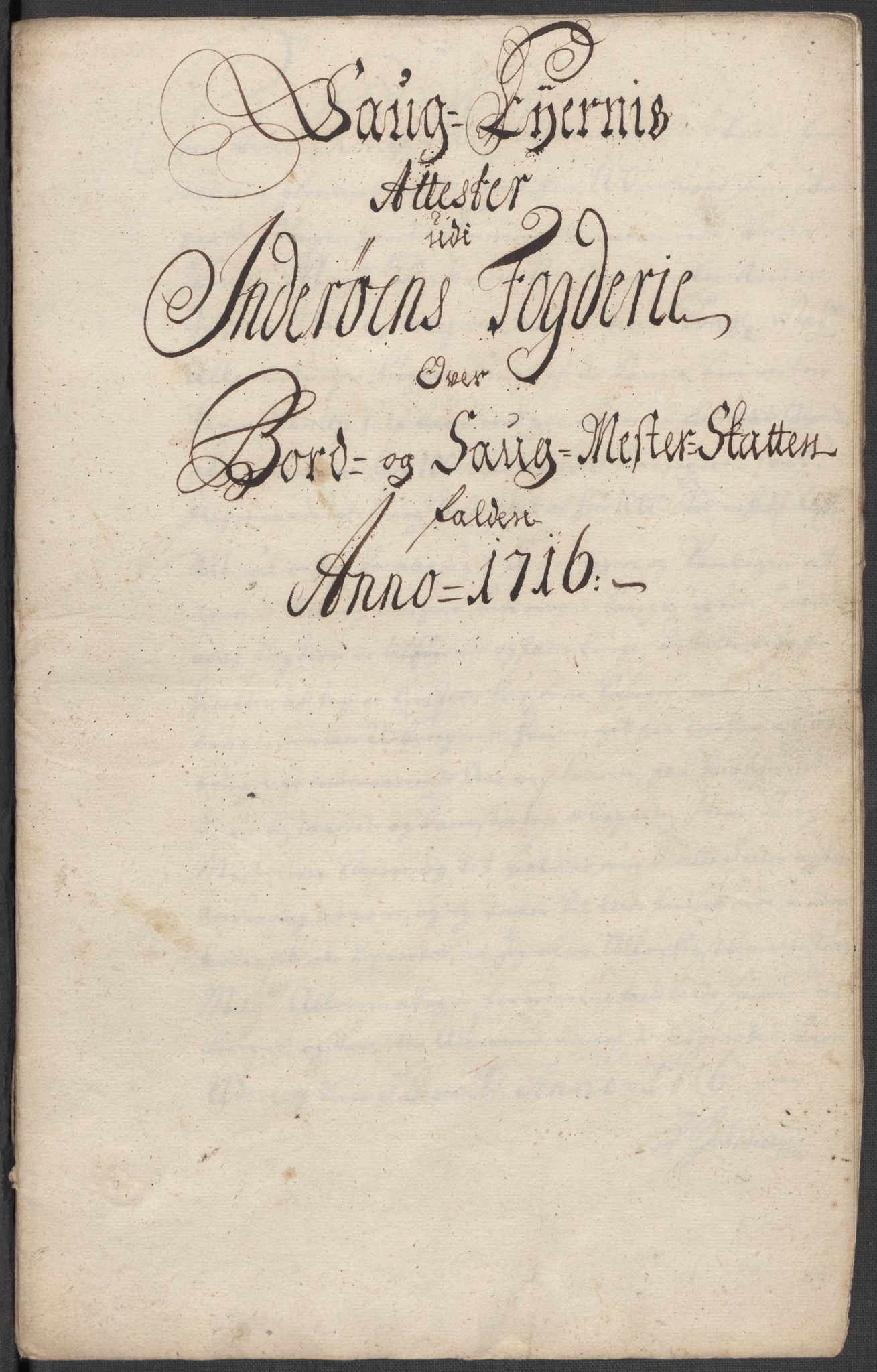 Rentekammeret inntil 1814, Reviderte regnskaper, Fogderegnskap, AV/RA-EA-4092/R63/L4324: Fogderegnskap Inderøy, 1716, p. 136