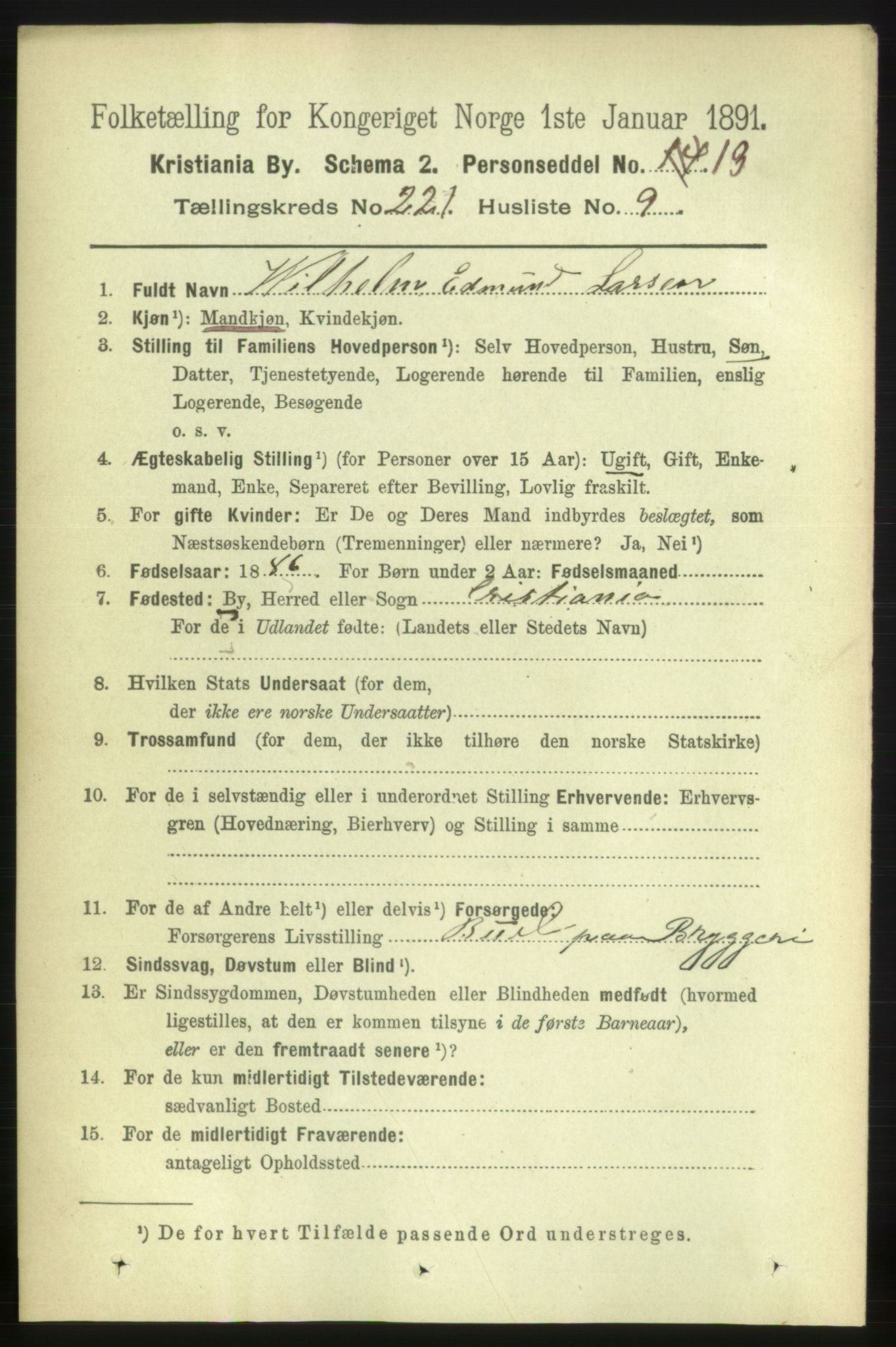 RA, 1891 census for 0301 Kristiania, 1891, p. 132405