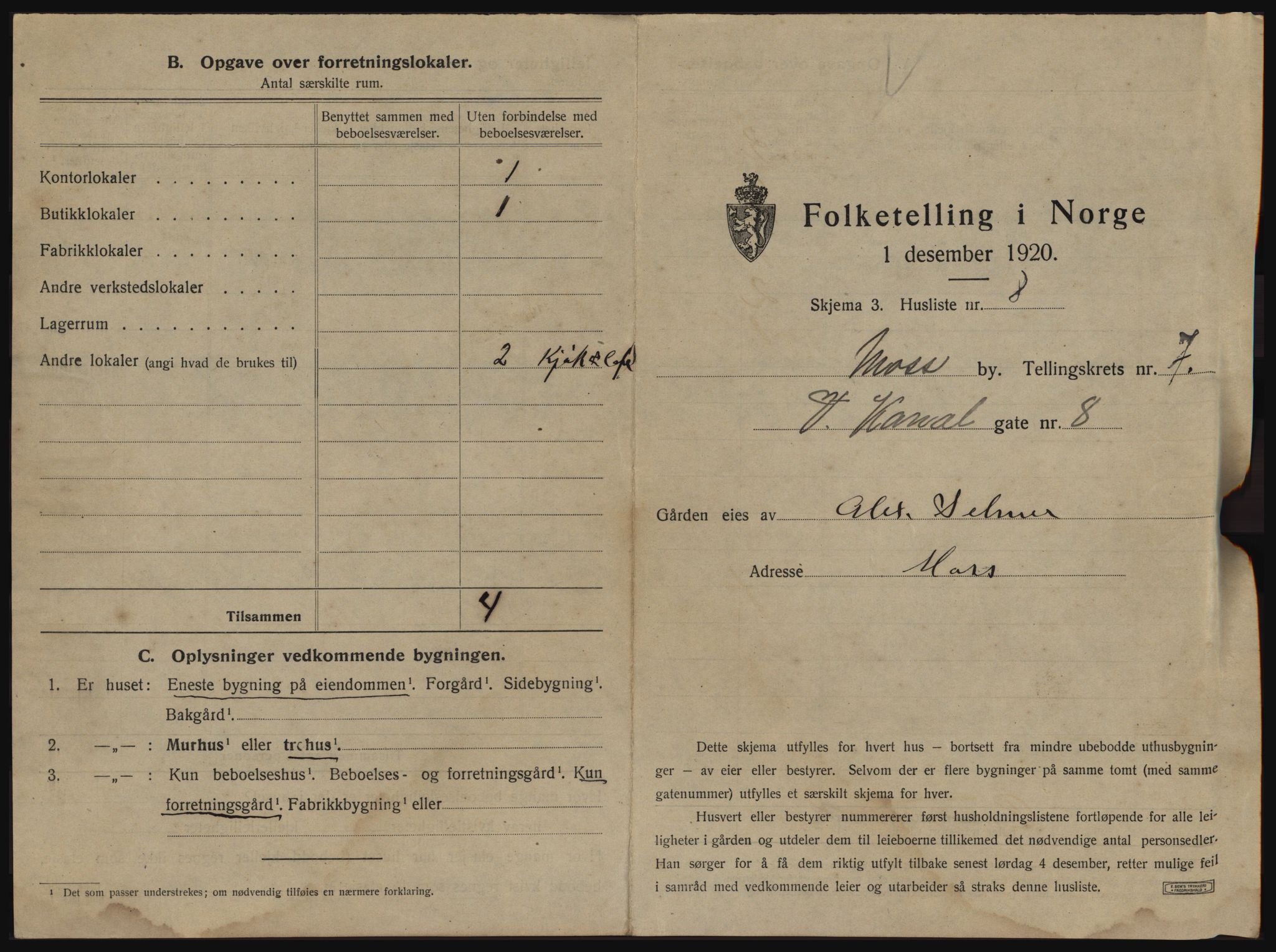 SAO, 1920 census for Moss, 1920, p. 51