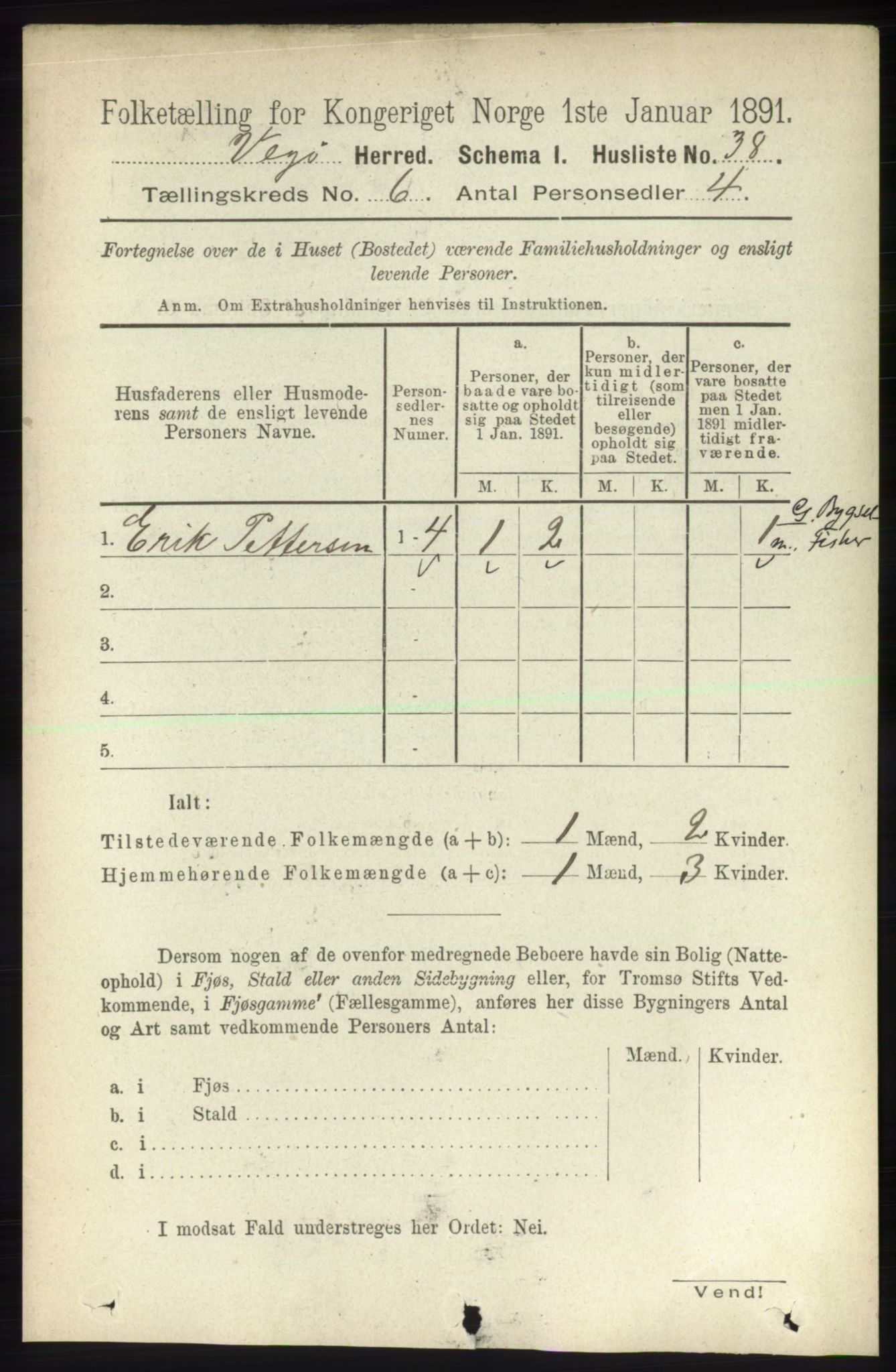 RA, 1891 census for 1815 Vega, 1891, p. 2561