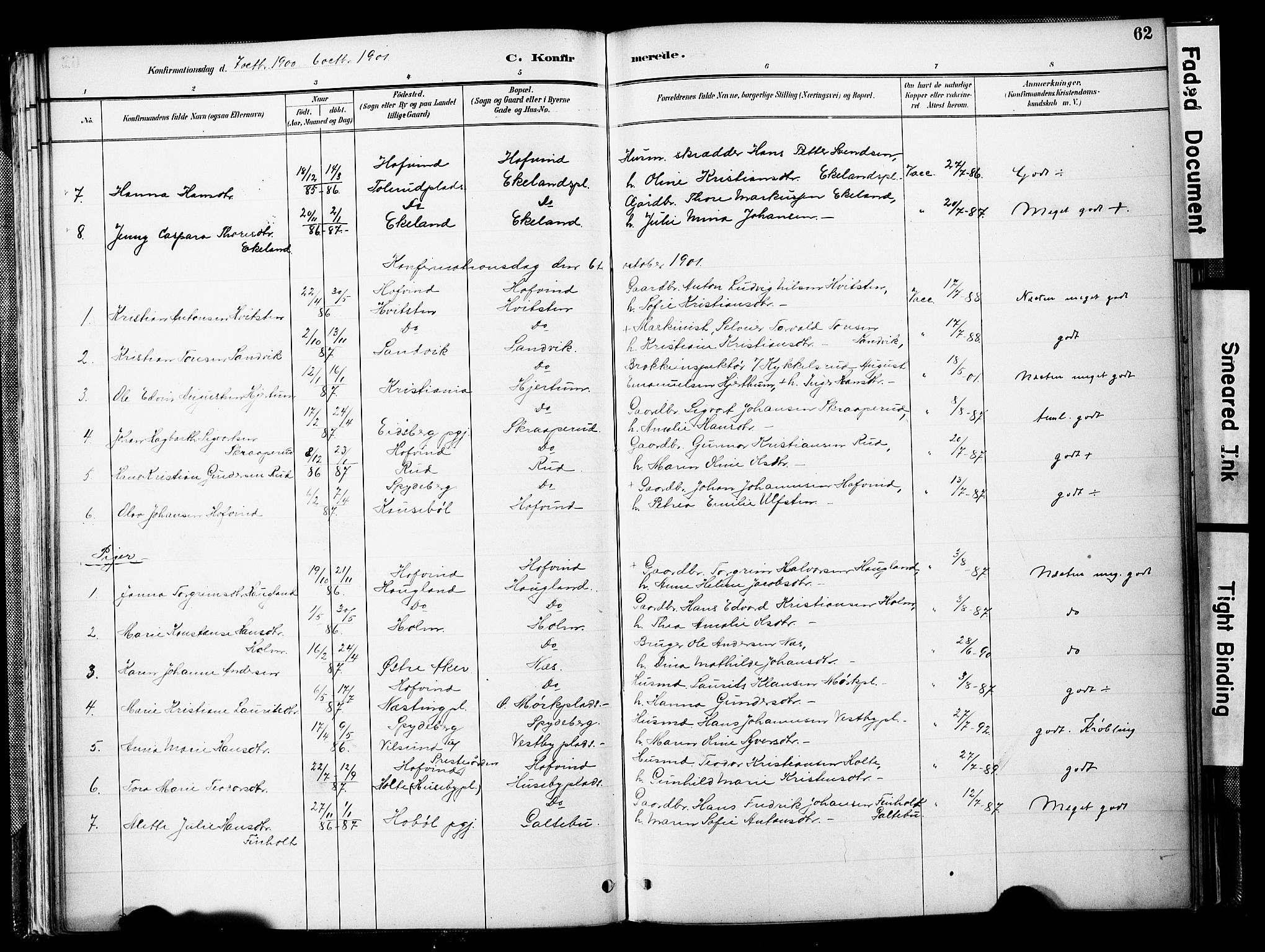 Spydeberg prestekontor Kirkebøker, AV/SAO-A-10924/F/Fb/L0001: Parish register (official) no. II 1, 1886-1907, p. 62