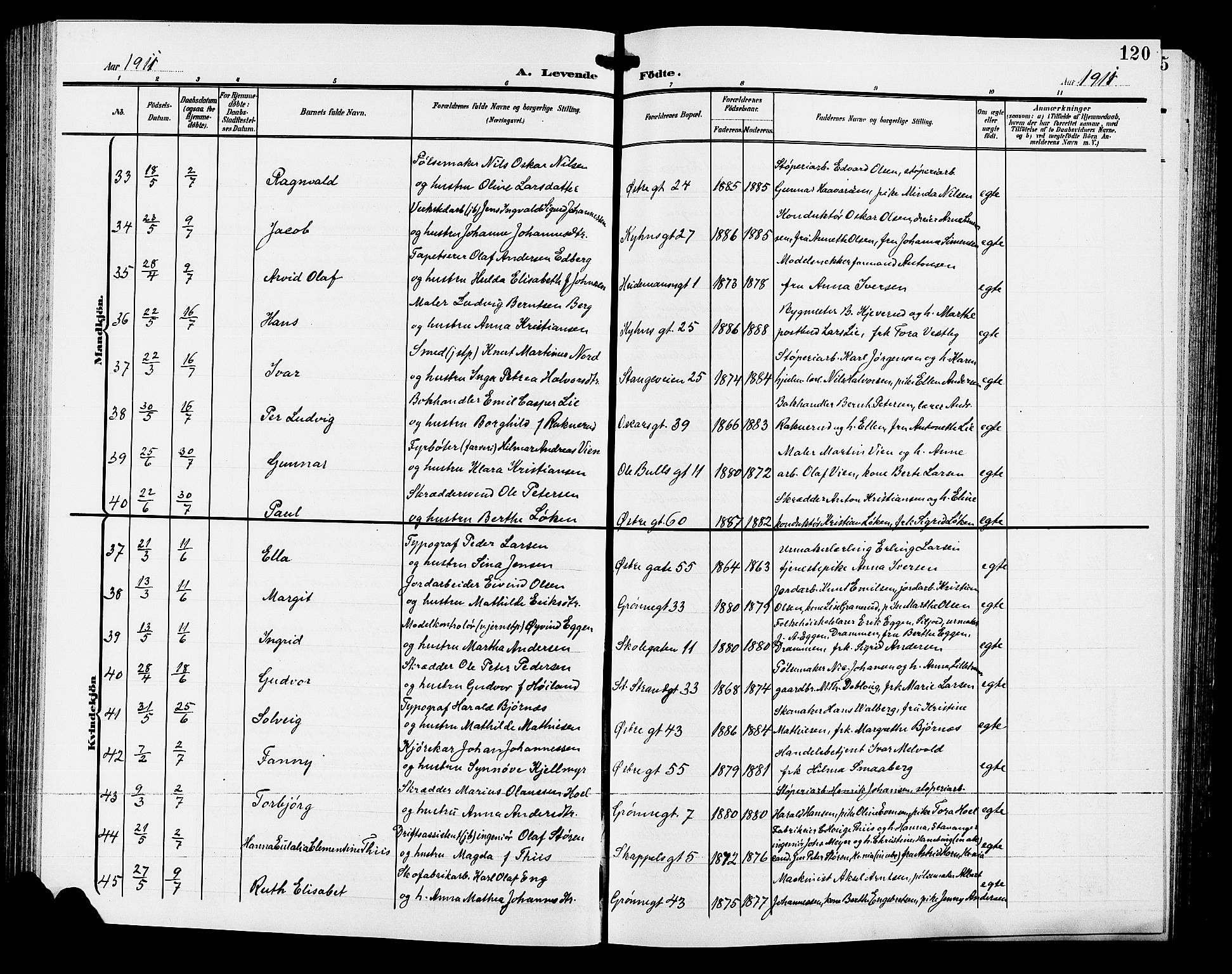 Hamar prestekontor, AV/SAH-DOMPH-002/H/Ha/Hab/L0001: Parish register (copy) no. 1, 1899-1914, p. 120