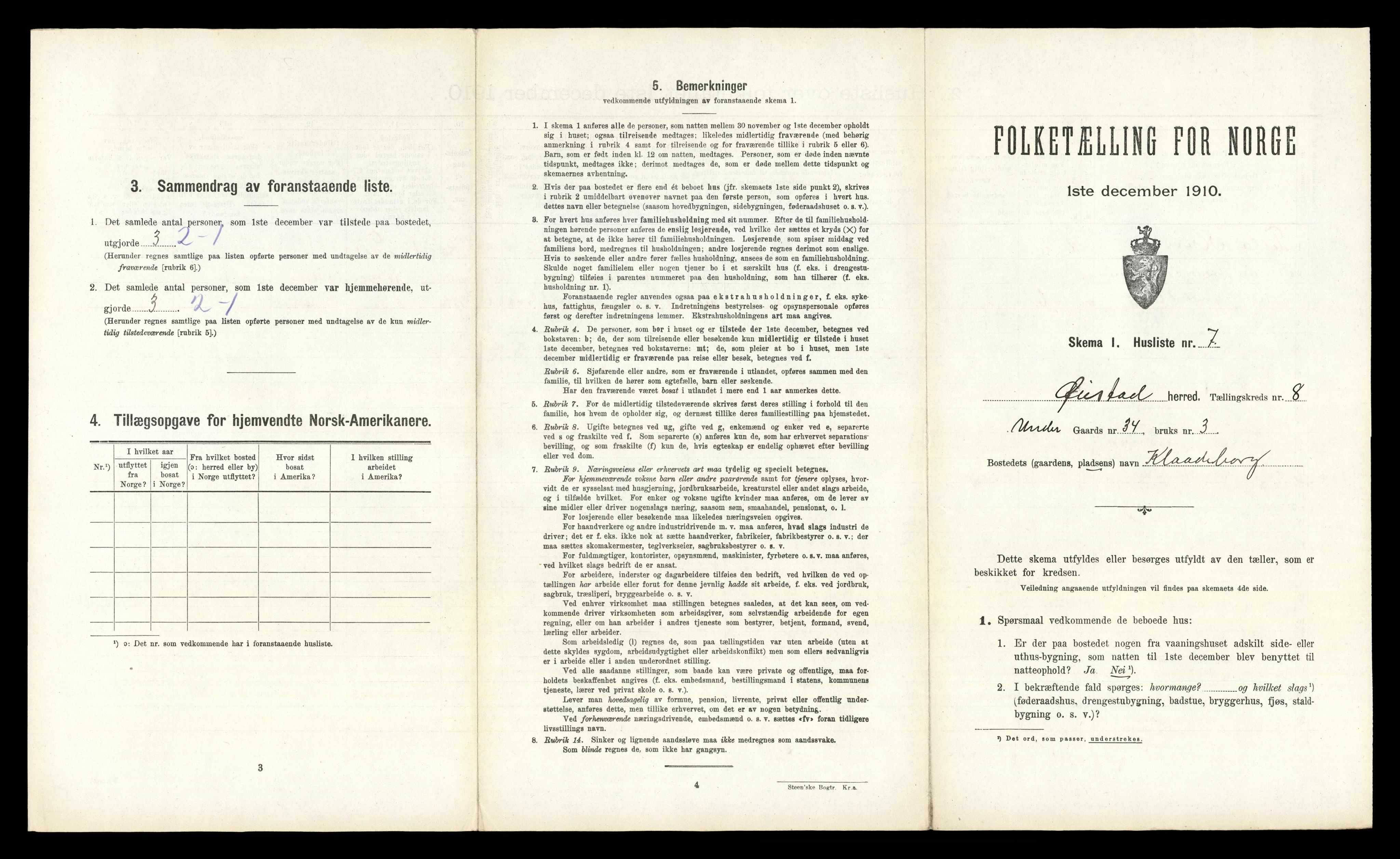 RA, 1910 census for Øyestad, 1910, p. 1198