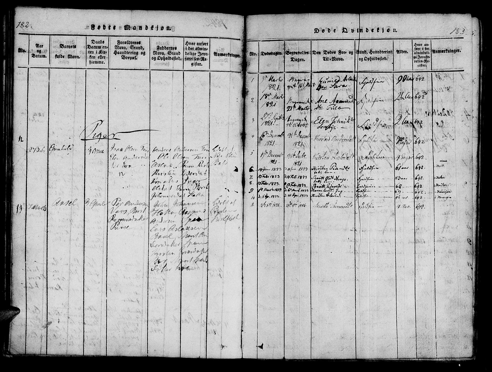Kistrand/Porsanger sokneprestembete, SATØ/S-1351/H/Ha/L0010.kirke: Parish register (official) no. 10, 1821-1842, p. 182