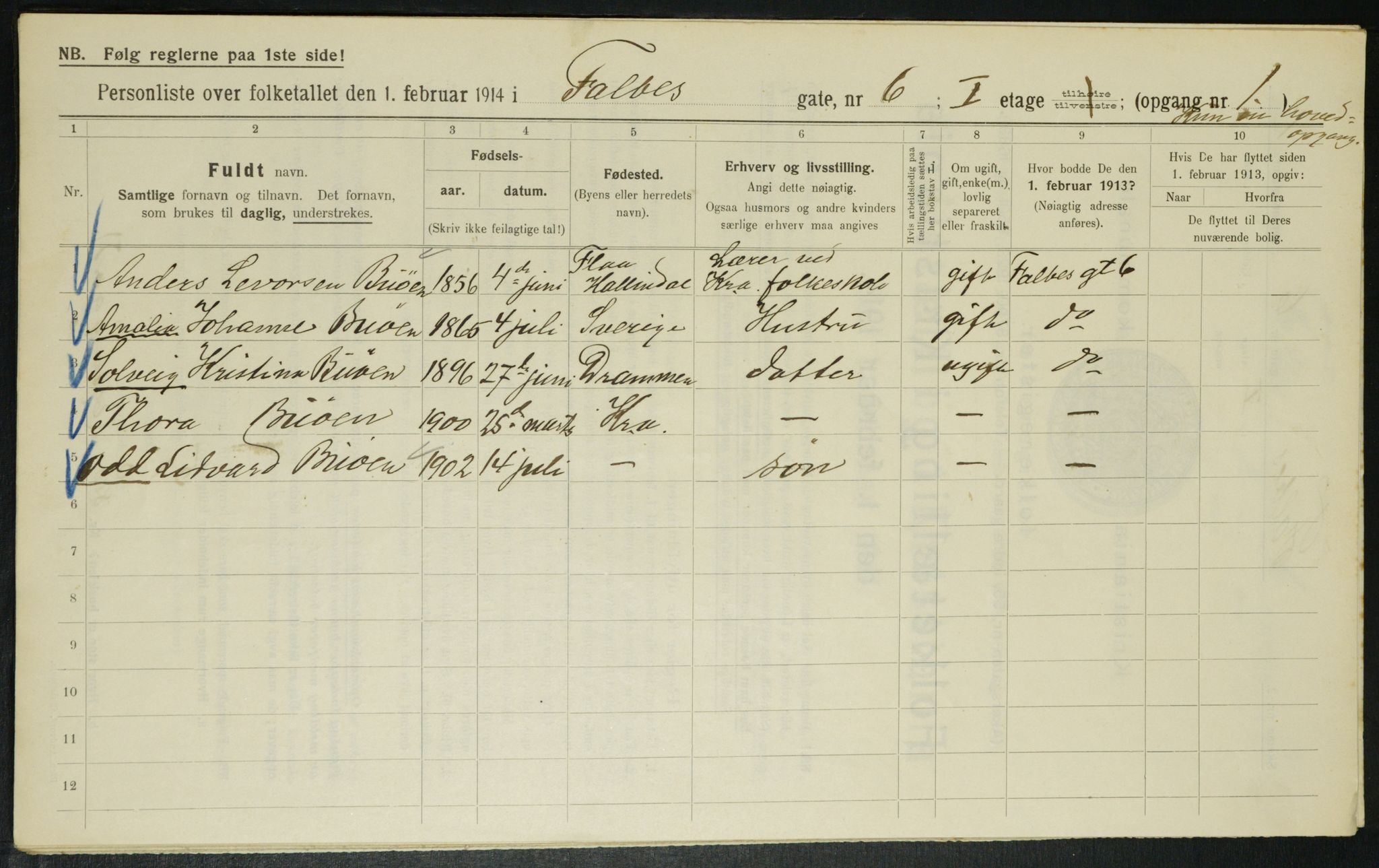 OBA, Municipal Census 1914 for Kristiania, 1914, p. 23333