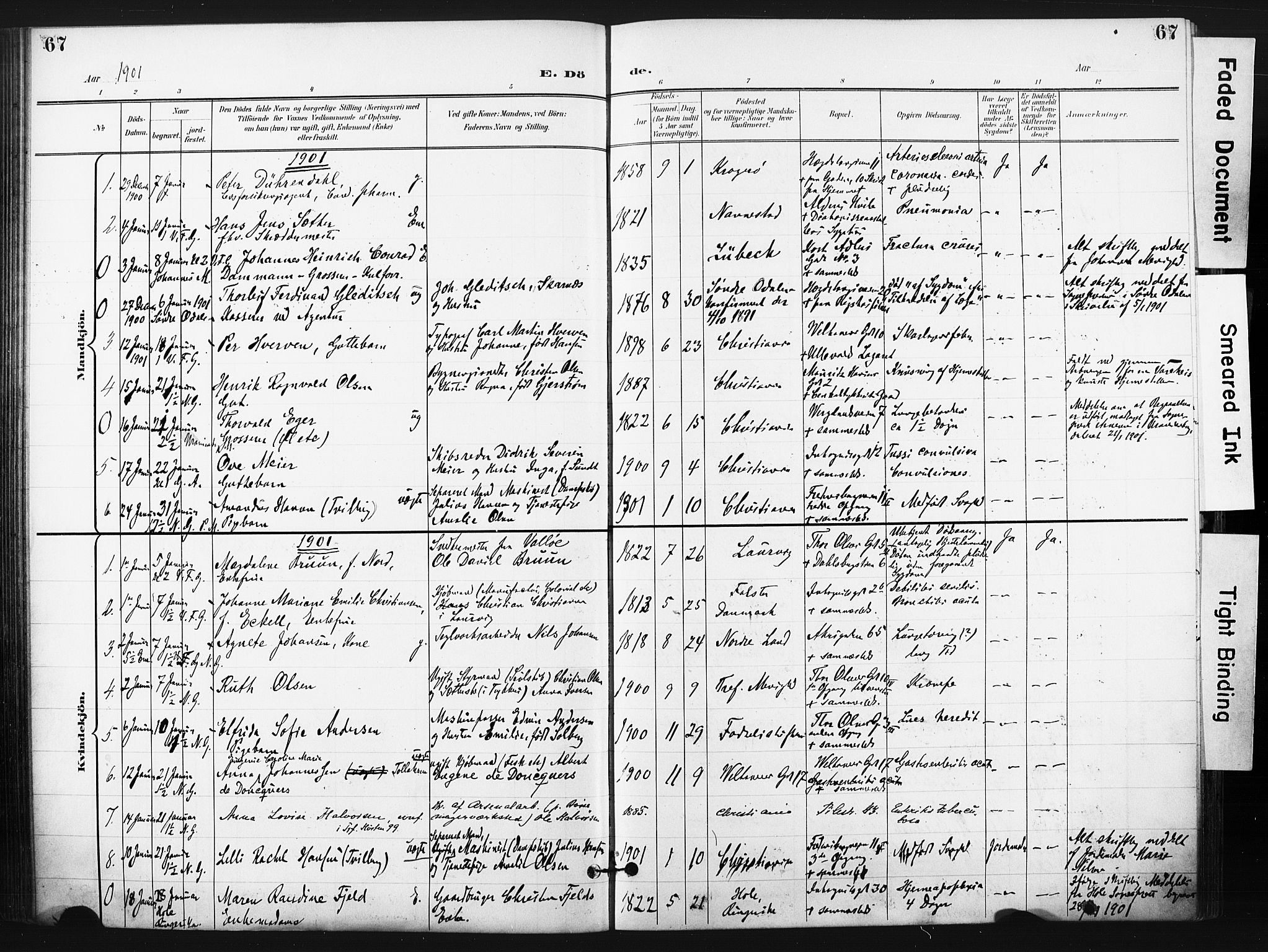 Trefoldighet prestekontor Kirkebøker, AV/SAO-A-10882/F/Fd/L0004: Parish register (official) no. IV 4, 1897-1912, p. 67