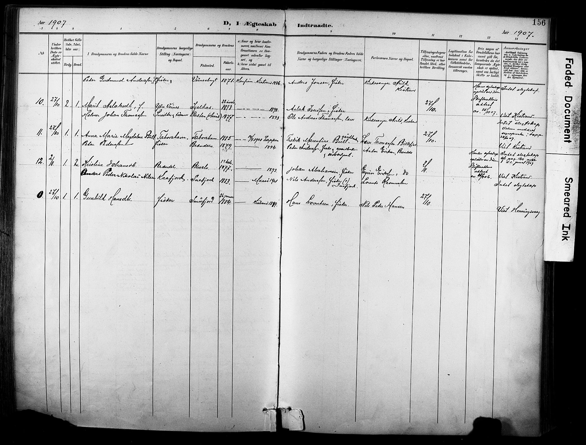 Kistrand/Porsanger sokneprestembete, SATØ/S-1351/H/Ha/L0013.kirke: Parish register (official) no. 13, 1899-1907, p. 156