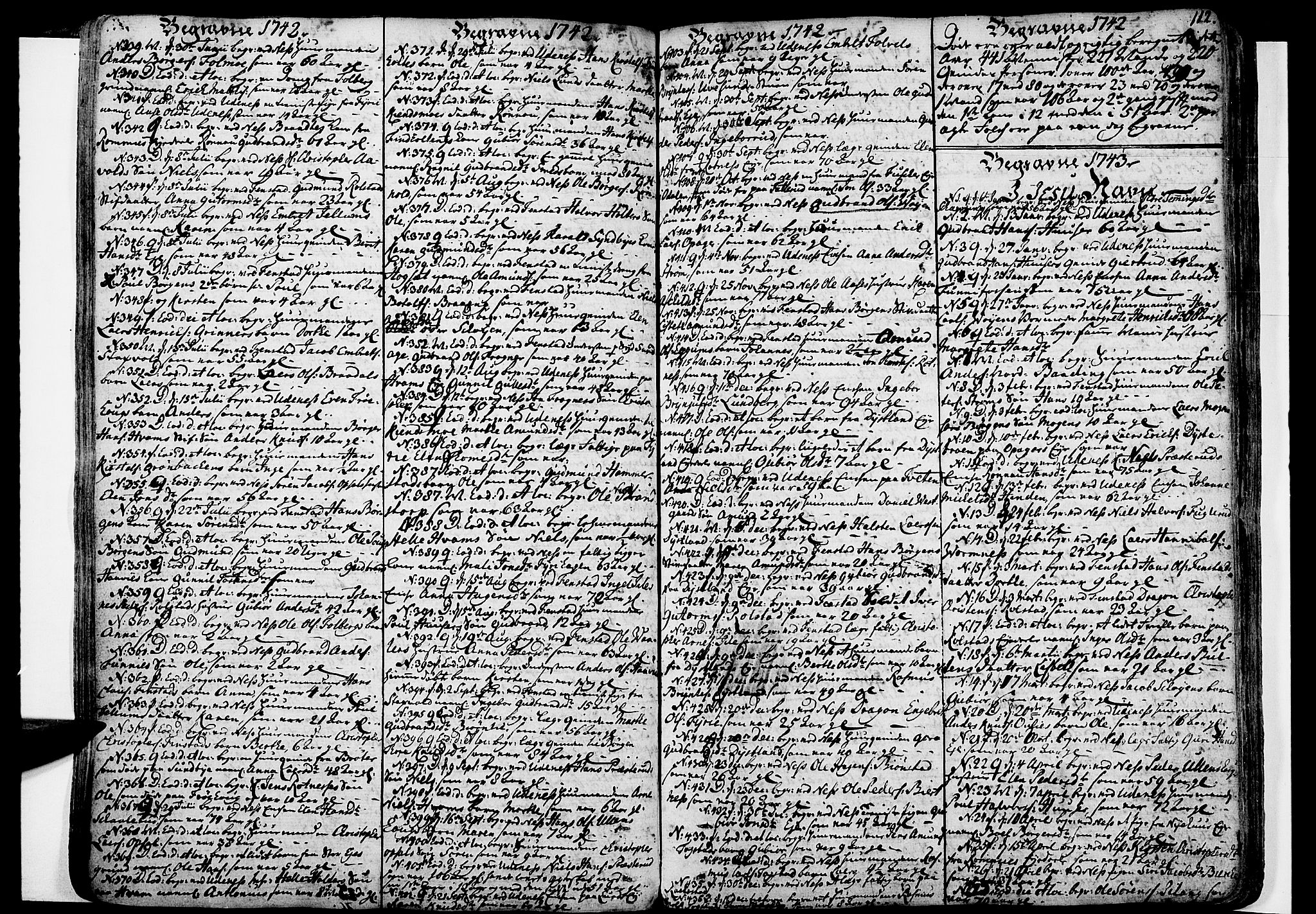 Nes prestekontor Kirkebøker, SAO/A-10410/F/Fa/L0003: Parish register (official) no. I 3, 1734-1781, p. 112
