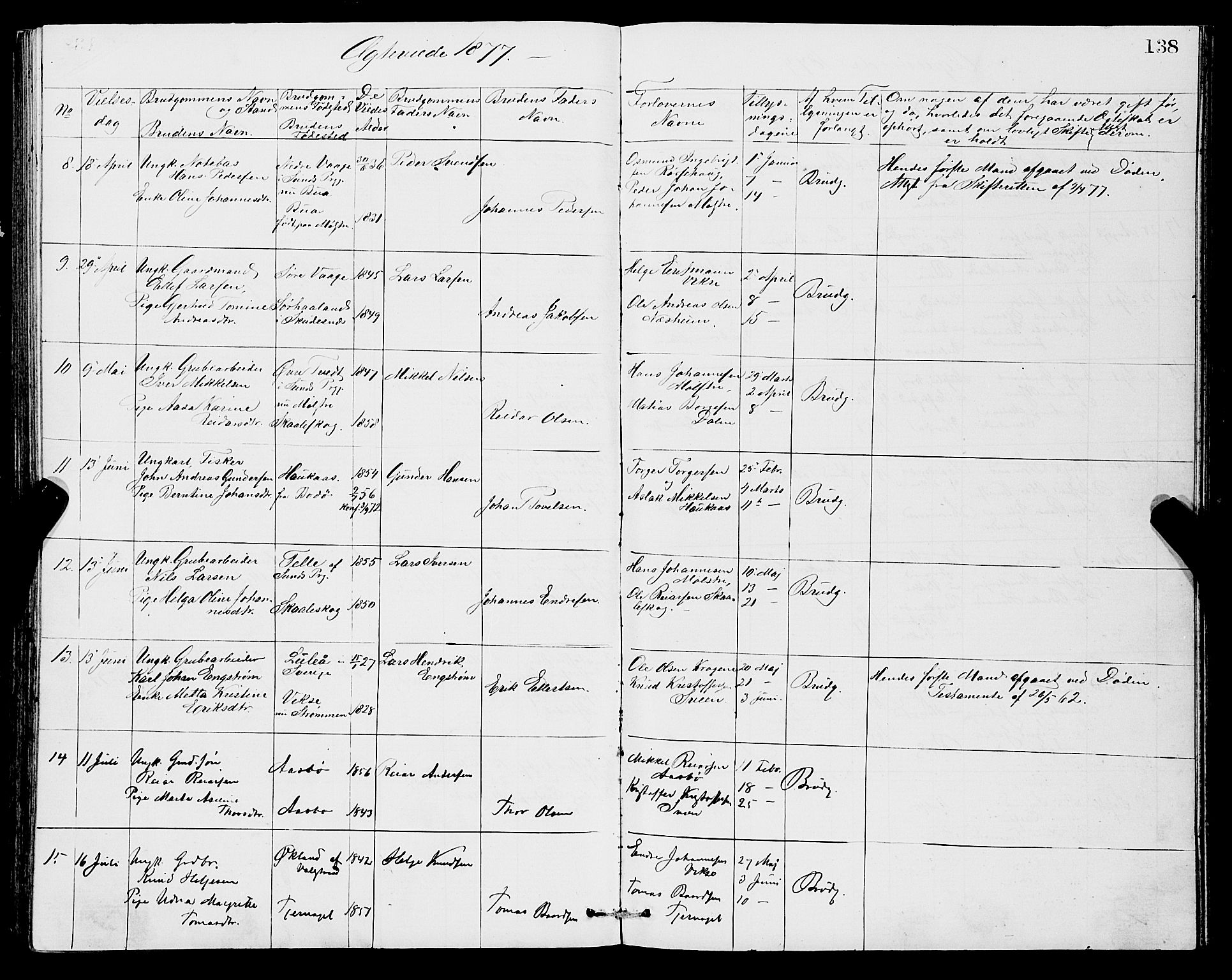 Sveio Sokneprestembete, SAB/A-78501/H/Hab: Parish register (copy) no. A 2, 1866-1877, p. 138