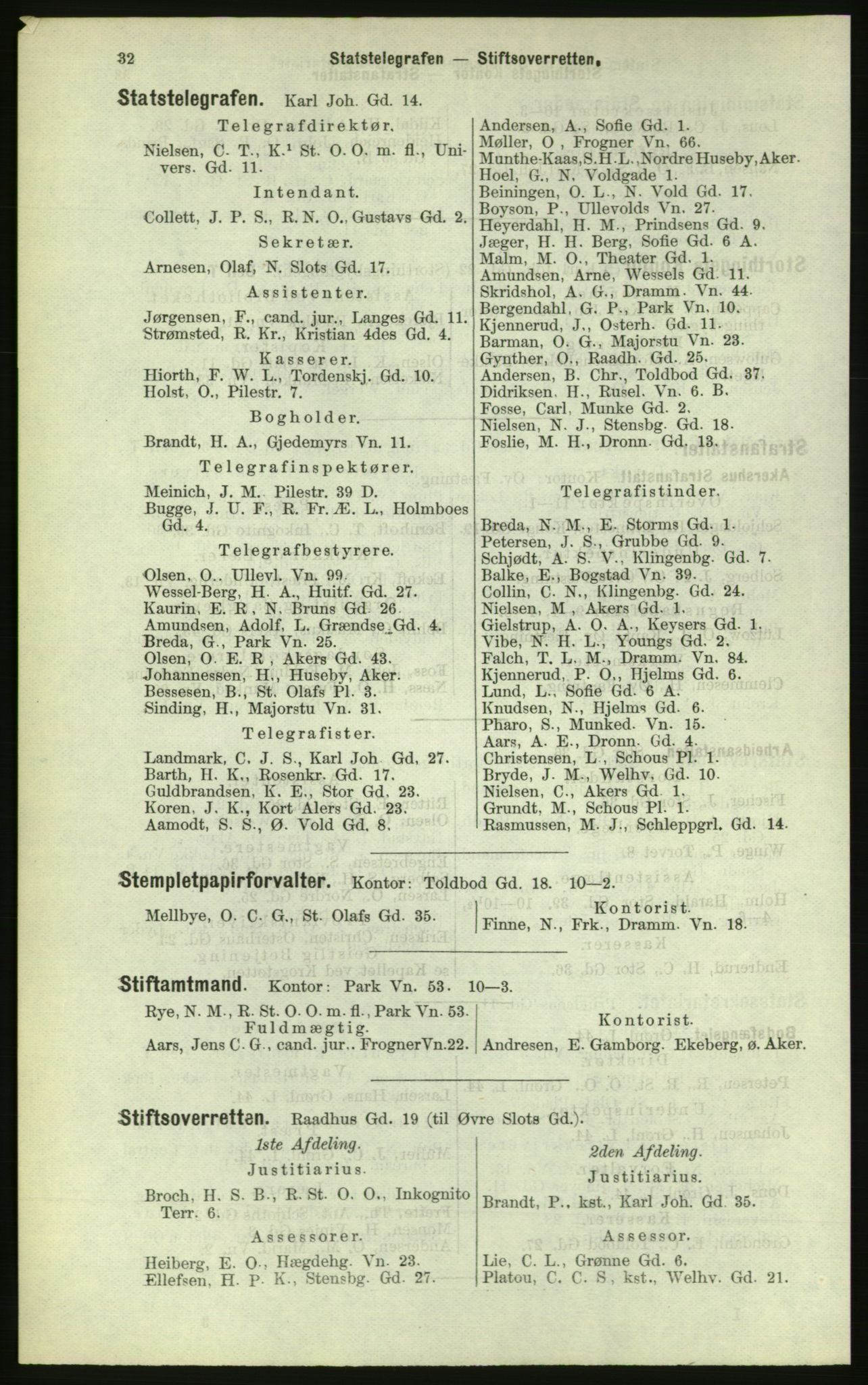 Kristiania/Oslo adressebok, PUBL/-, 1884, p. 32