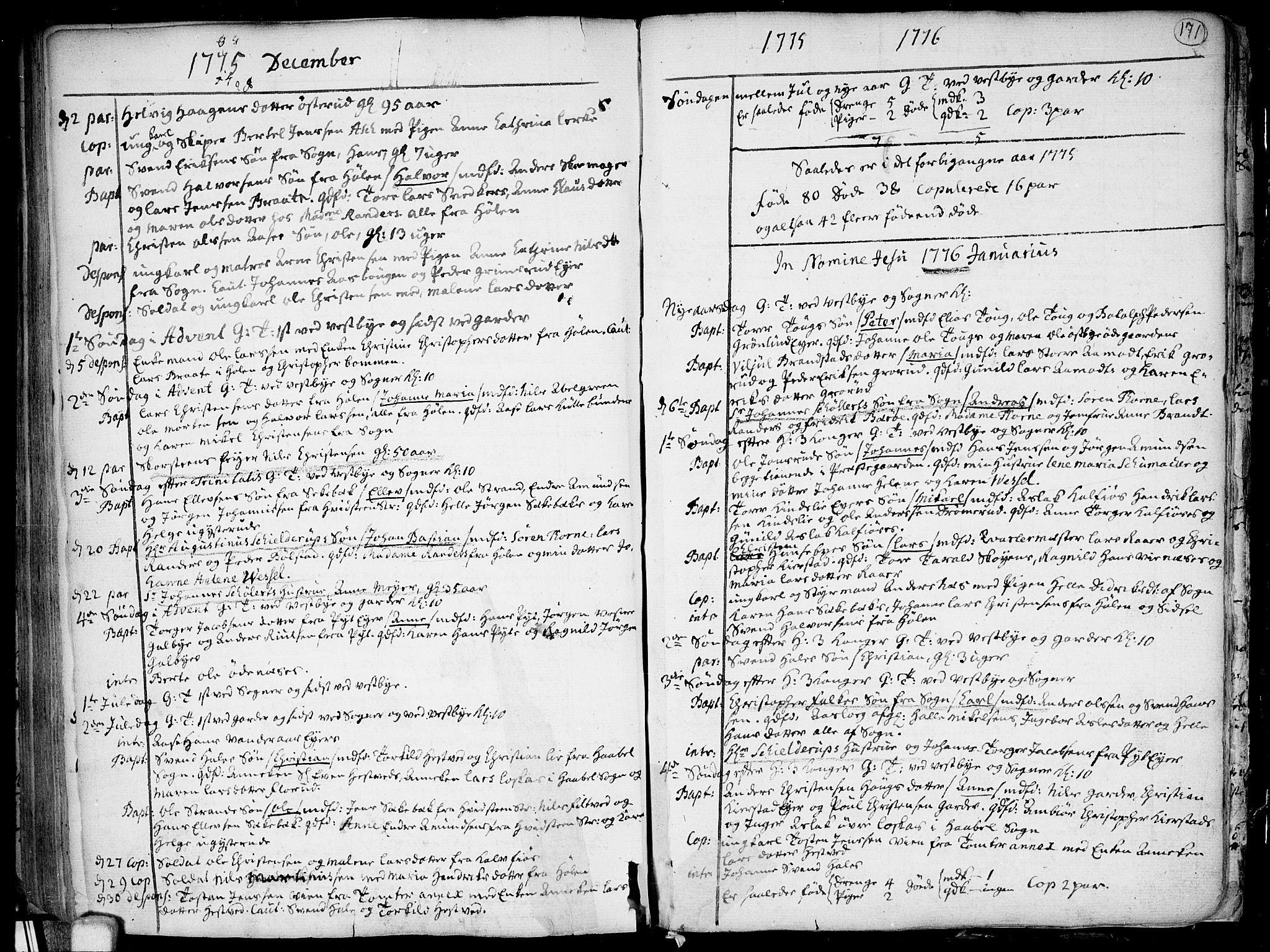 Vestby prestekontor Kirkebøker, AV/SAO-A-10893/F/Fa/L0002: Parish register (official) no. I 2, 1750-1779, p. 171