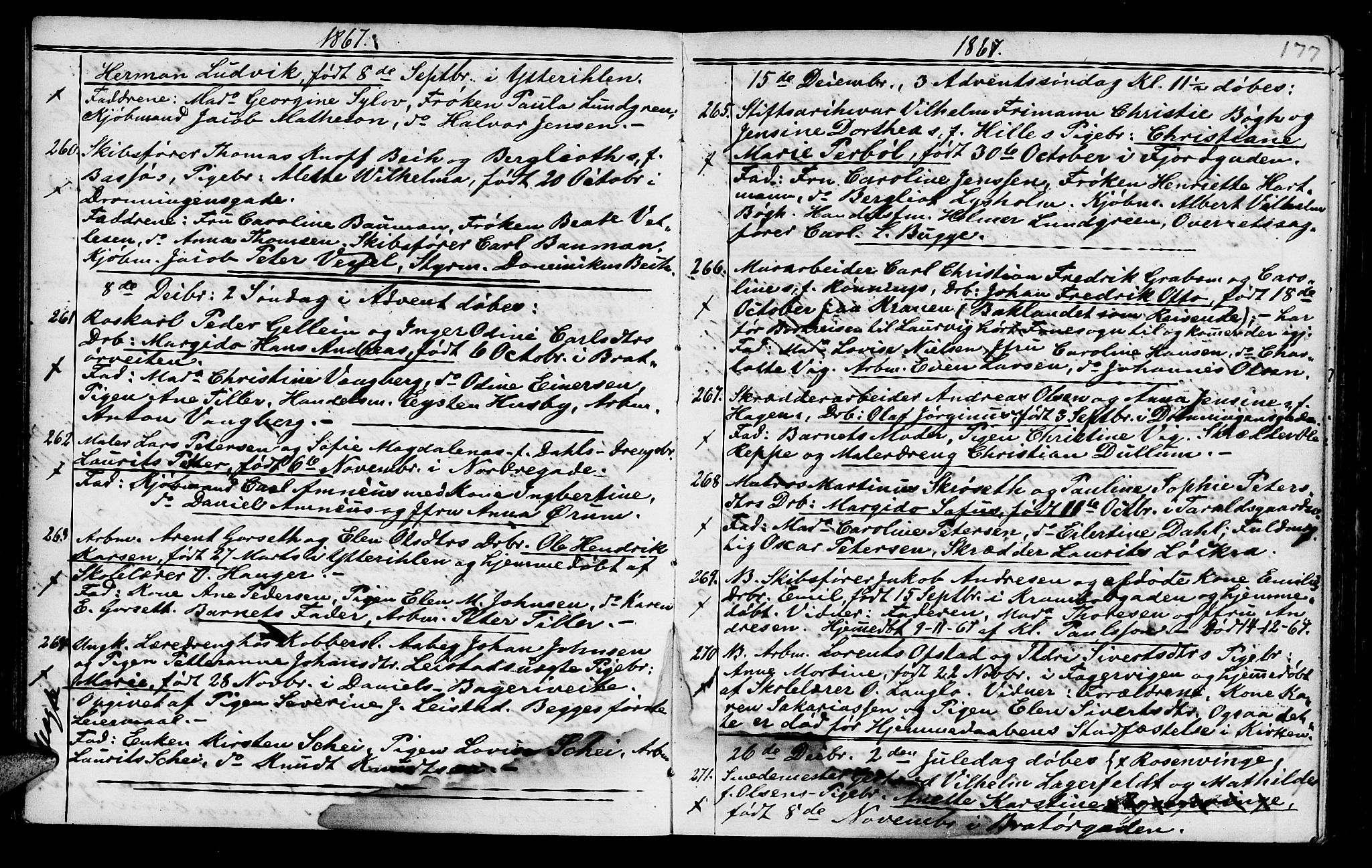 Ministerialprotokoller, klokkerbøker og fødselsregistre - Sør-Trøndelag, SAT/A-1456/602/L0140: Parish register (copy) no. 602C08, 1864-1872, p. 176-177