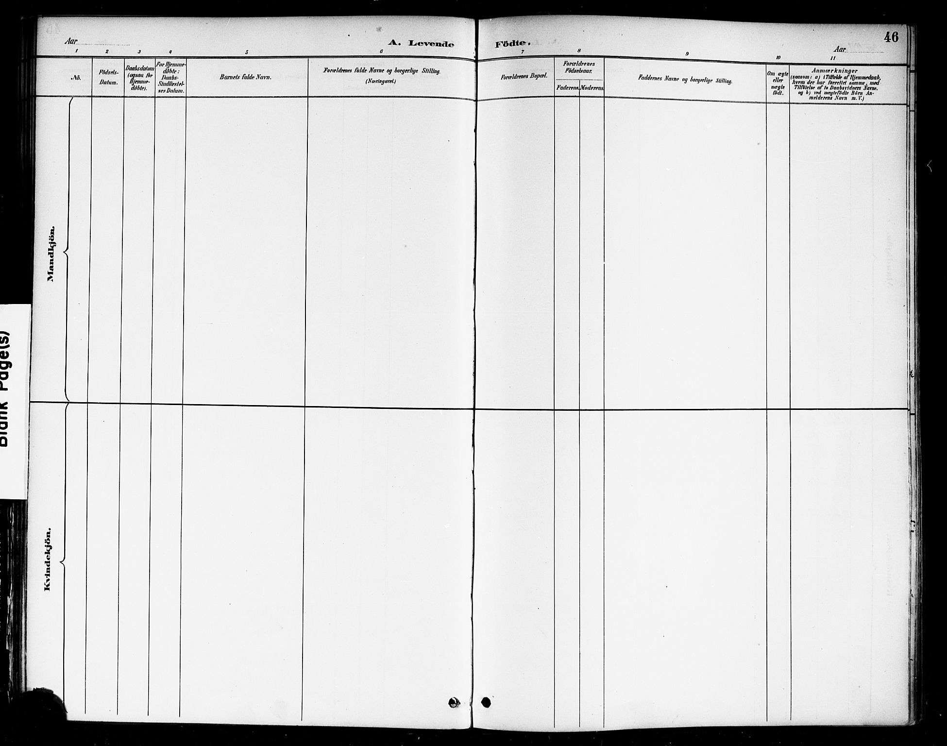 Berg prestekontor Kirkebøker, SAO/A-10902/F/Fa/L0007: Parish register (official) no. I 7, 1888-1902, p. 46