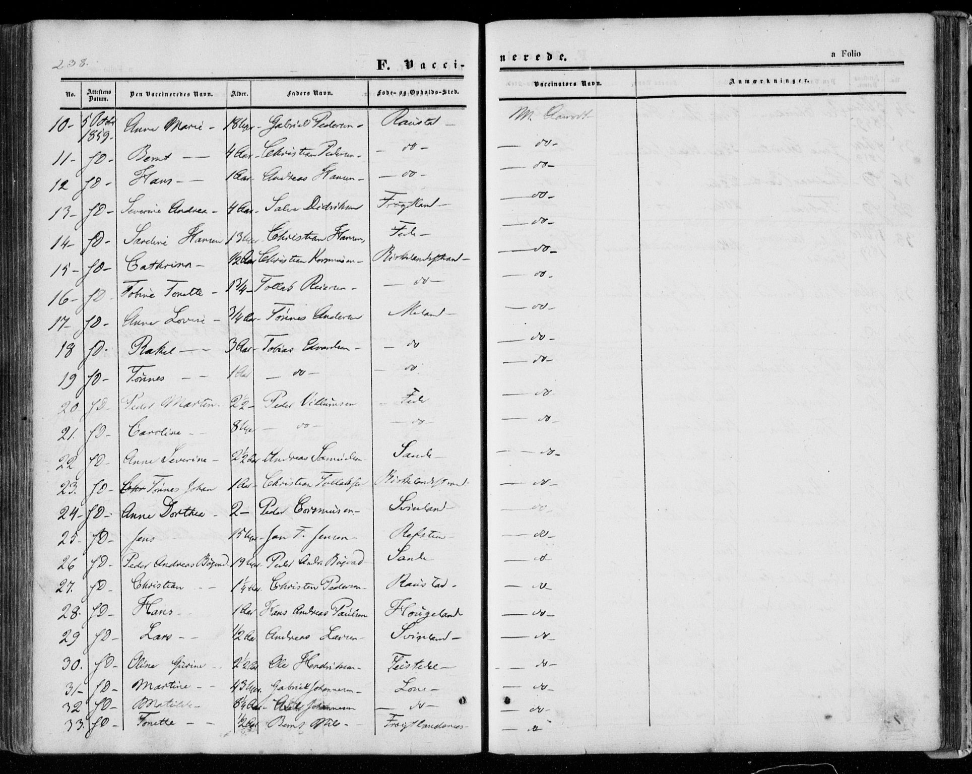 Kvinesdal sokneprestkontor, AV/SAK-1111-0026/F/Fa/Faa/L0002: Parish register (official) no. A 2, 1850-1876, p. 238